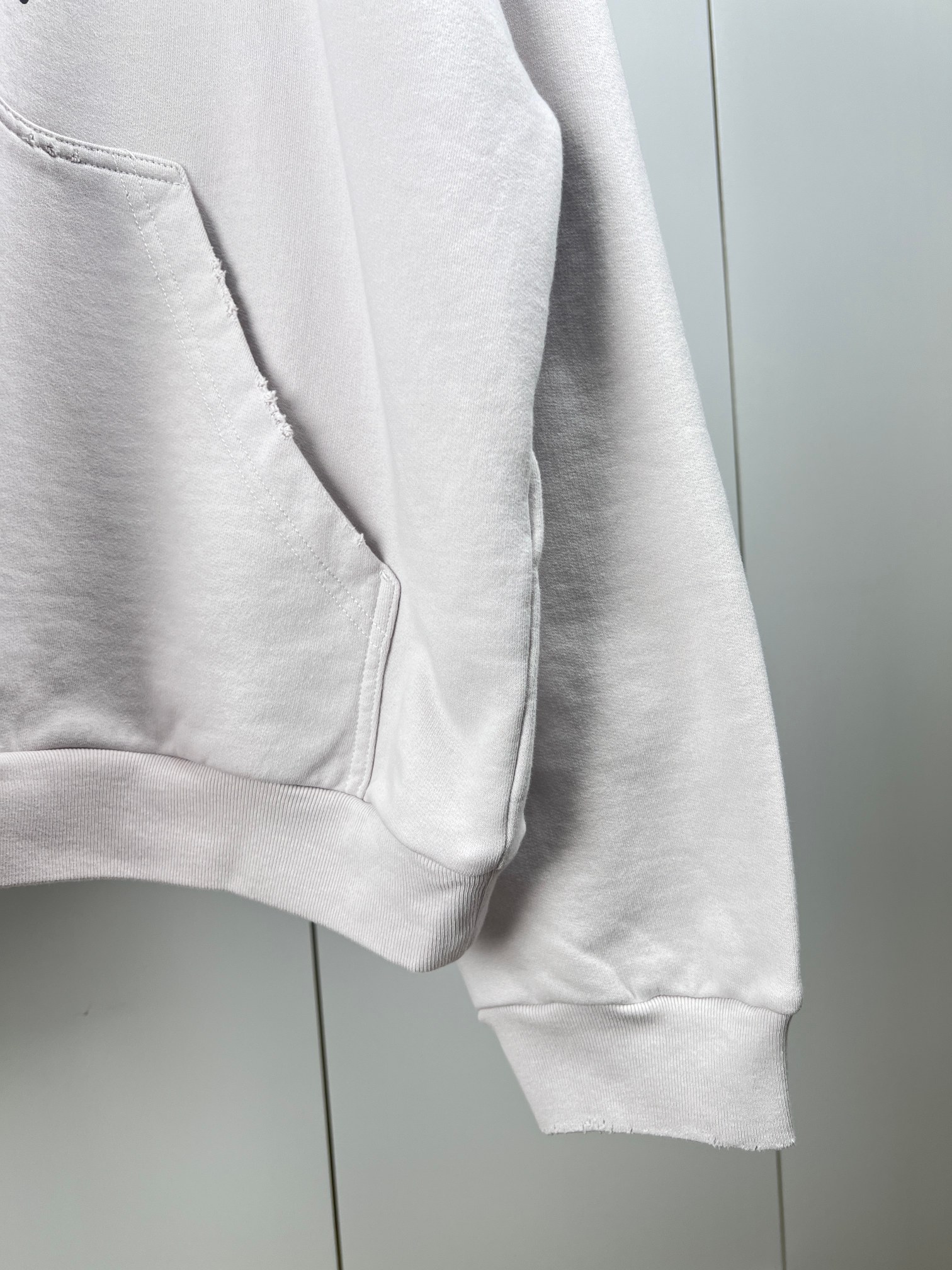 BALENCIAGA Men's 3B Liquified Hoodie Large Fit "Black/Gray" (803265TRVS91013）