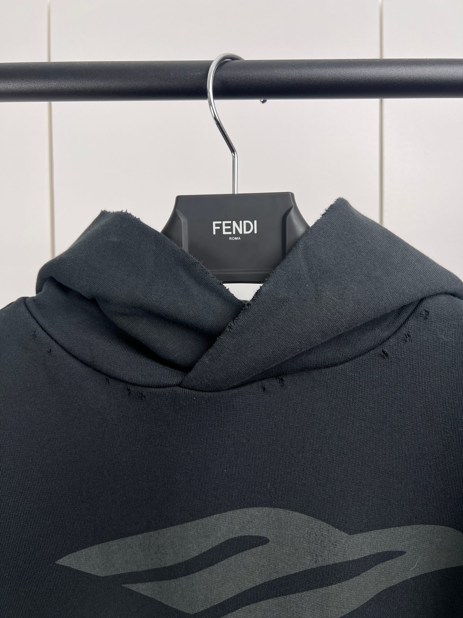 BALENCIAGA Men's 3B Liquified Hoodie Large Fit "Black/Gray" (803265TRVS91013）