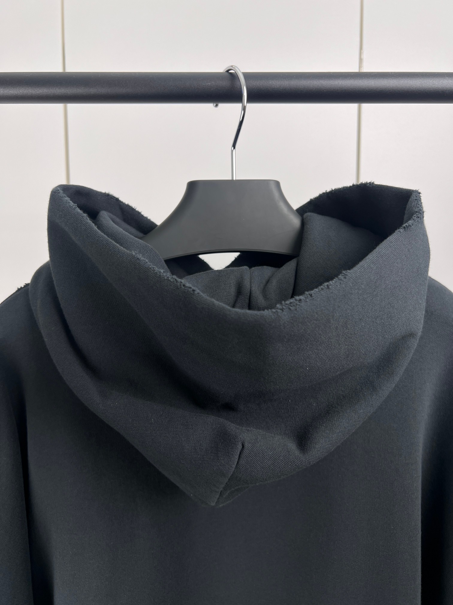 BALENCIAGA Men's 3B Liquified Hoodie Large Fit "Black/Gray" (803265TRVS91013）