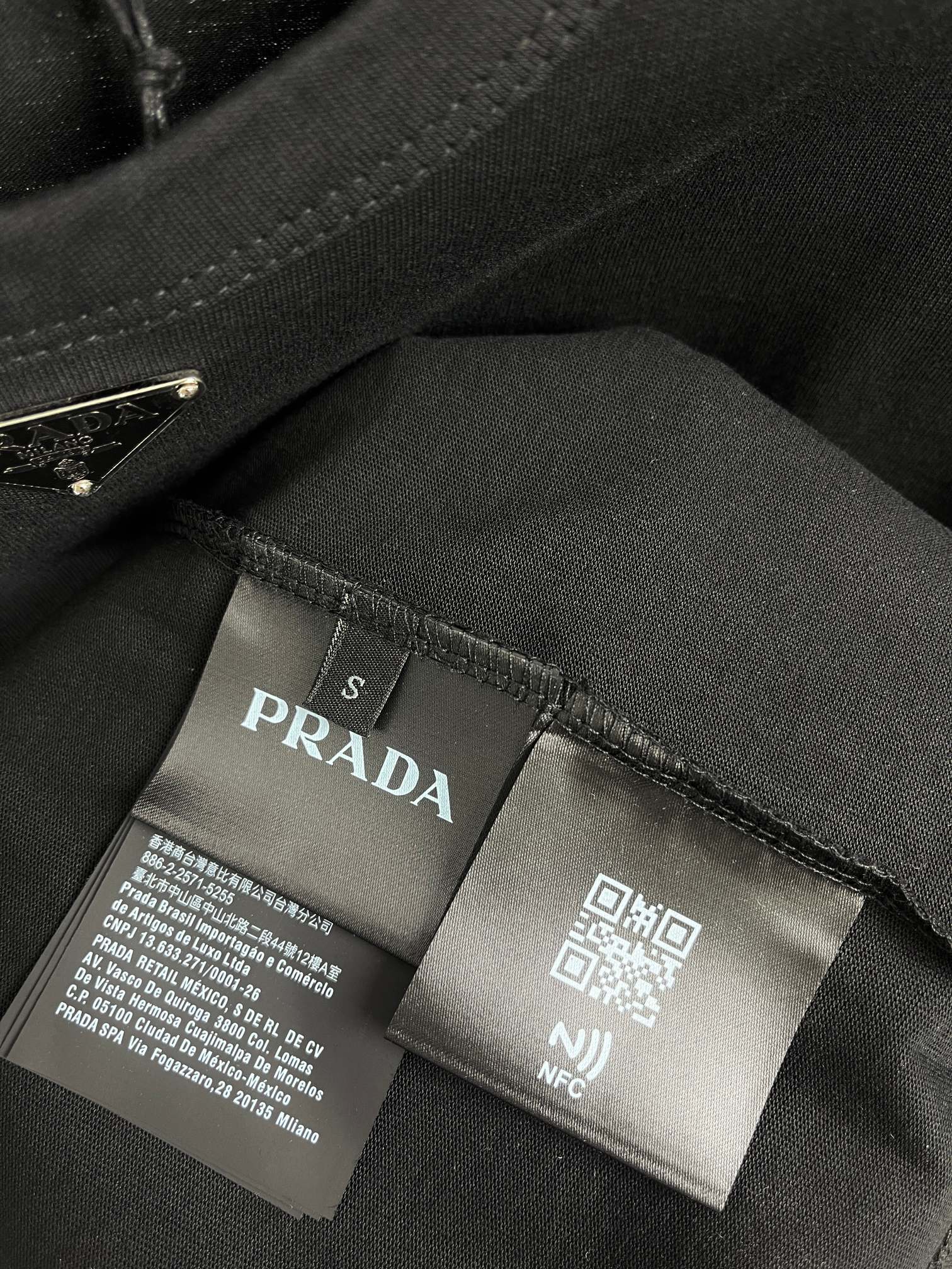 PRADA Navy Stretch Cotton Polo Shirt (UJN703-1YED-F044V）
