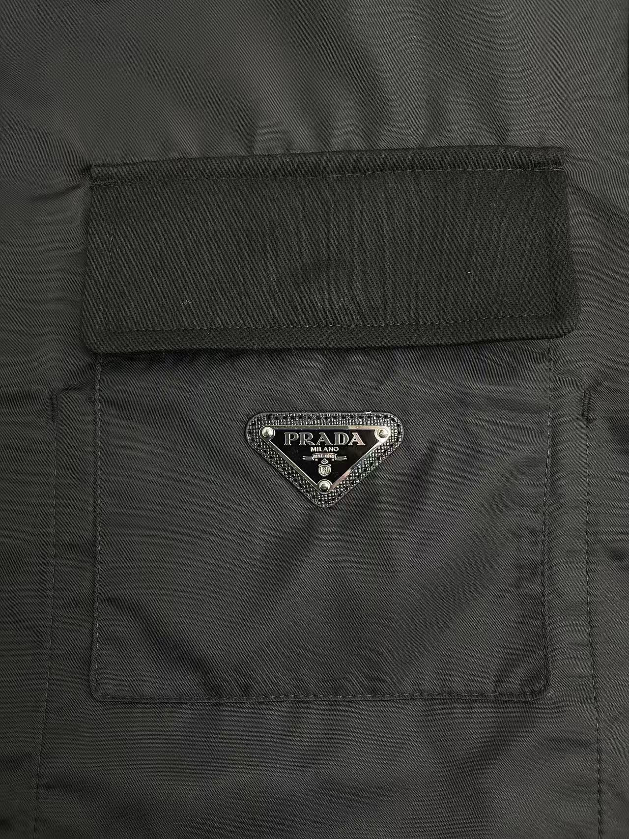 Prada Wool And Re-Nylon Shirt With Classic Collar Black（SC569-1XTO-F0002-S-221）