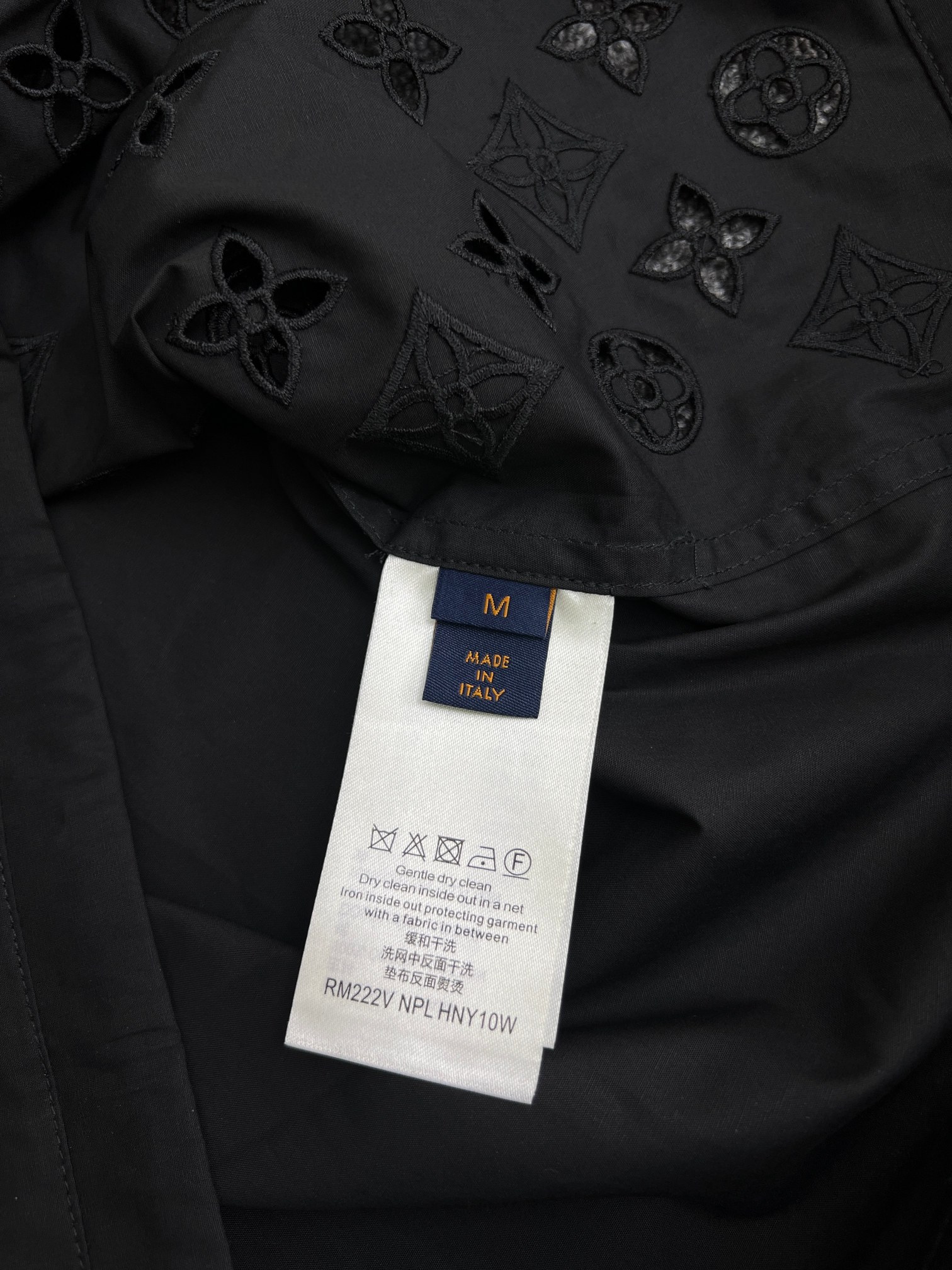 Louis Vuitton Men's Monogram Flowers Embroidered Short-Sleeved Shirt "Noir"（1AGTPJ）