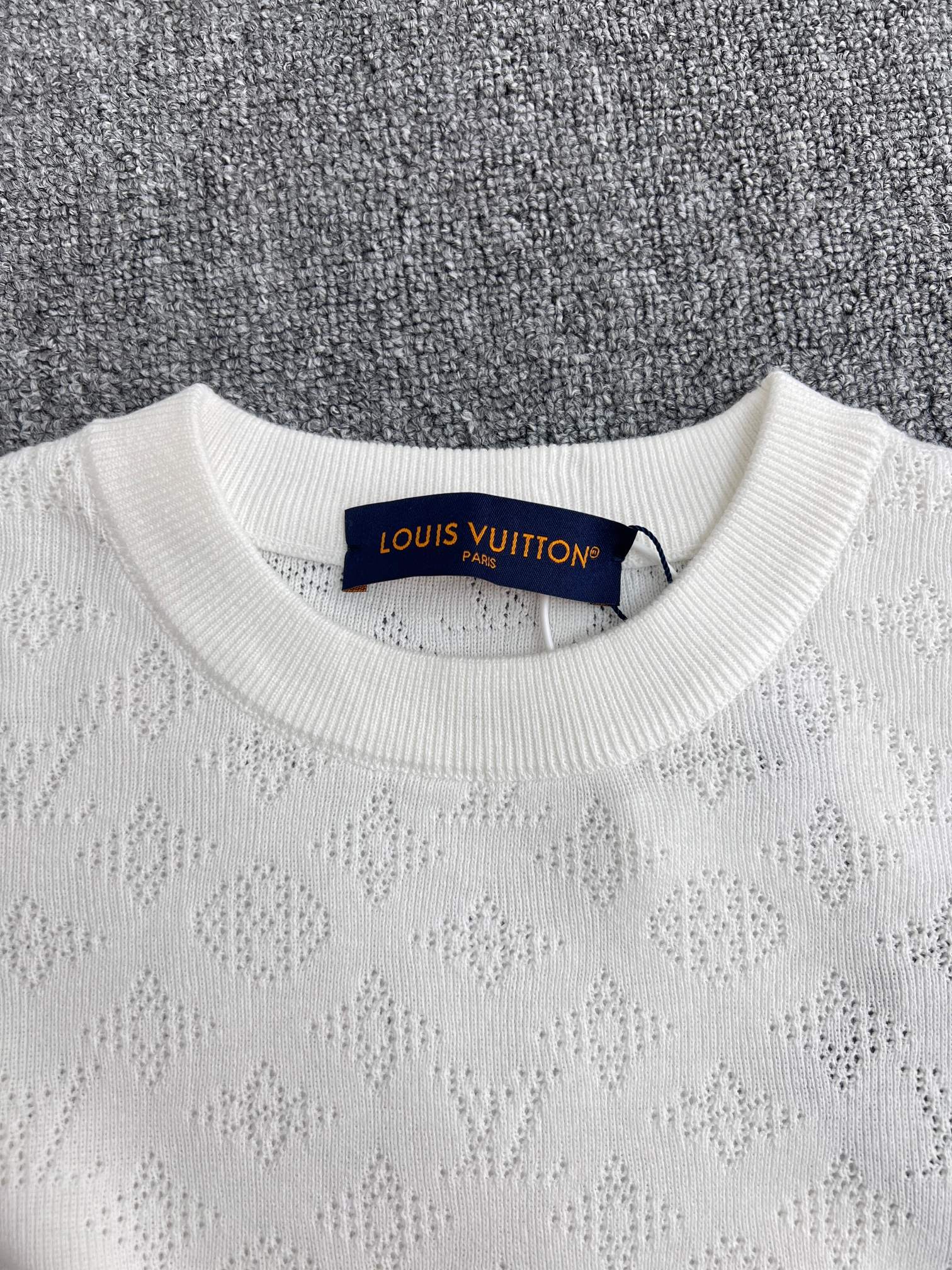 Louis Vuitton "Monogram Cotton Pullover" White DHL Direct（1AGJHC）