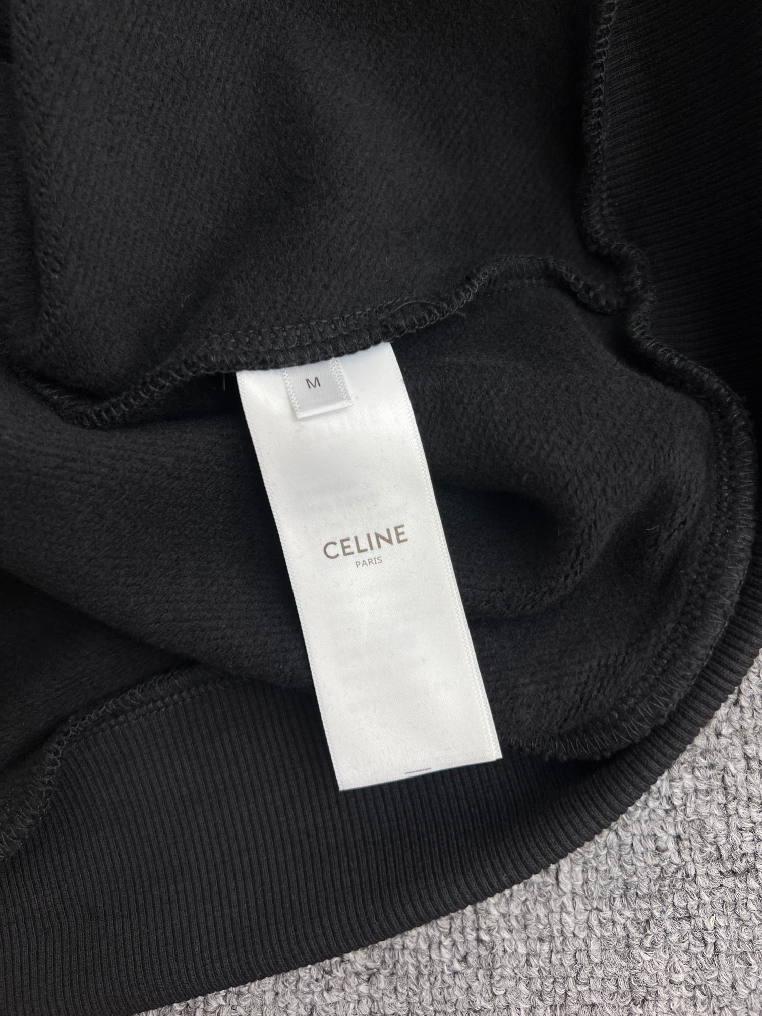 CELINE Zipped Hoodie 'Black/White'  (RY09I670Q-38AW）