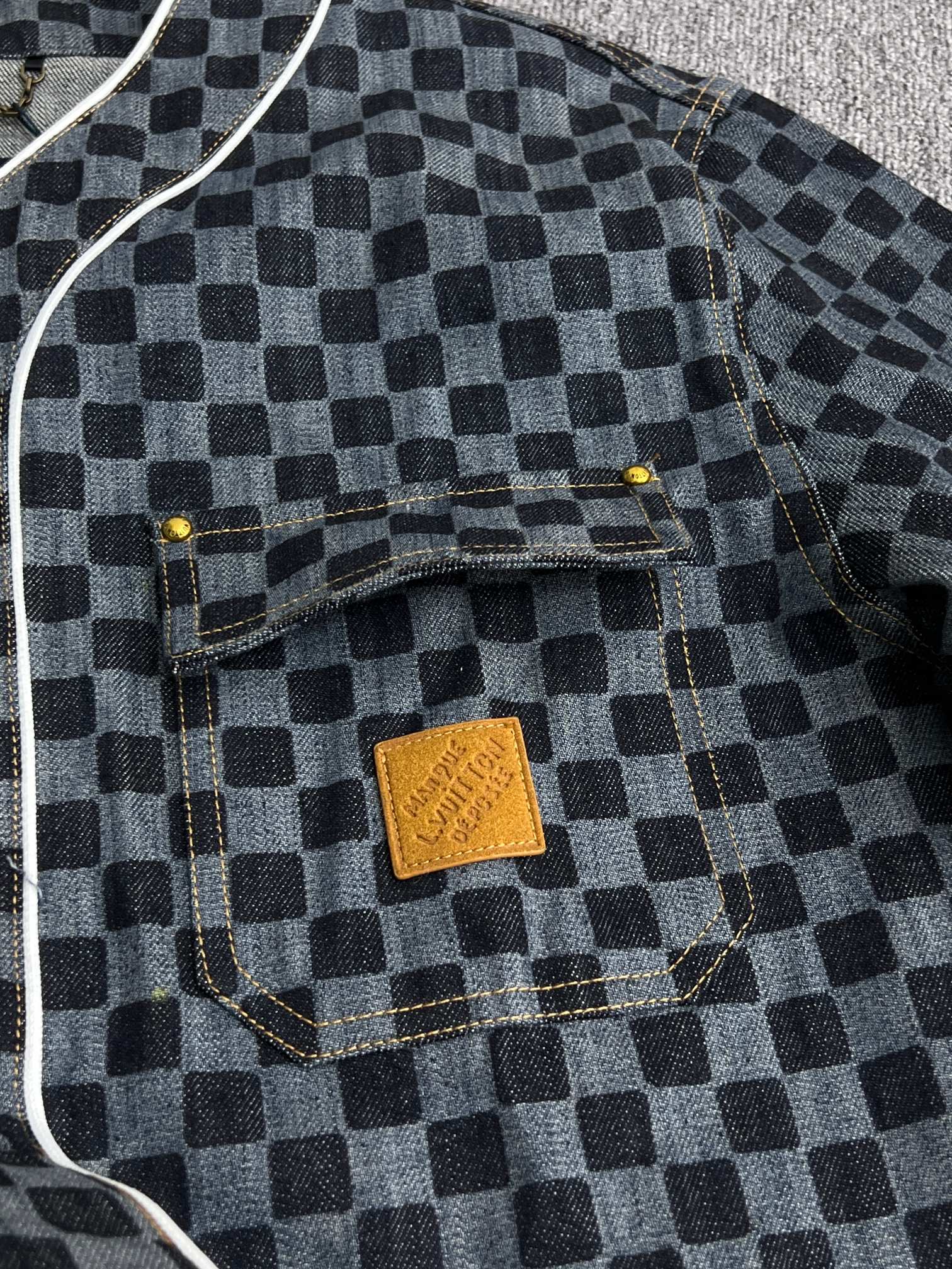 Louis Vuitton Damier Denim Baseball Shirt（1AIMJG）