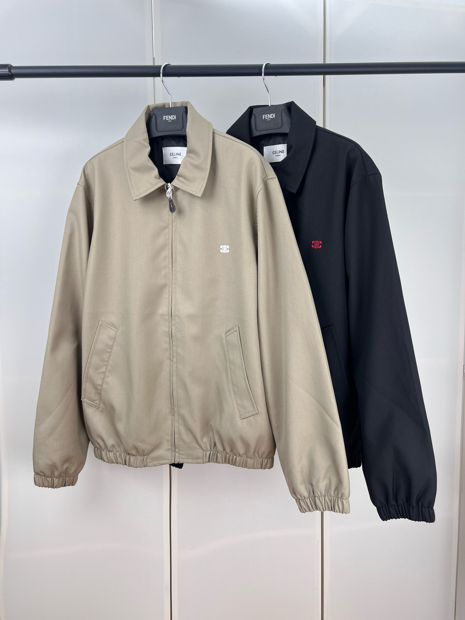 CELINE Blouson in Cotton and Wool Gabardine (RV0RV777S-07MR）