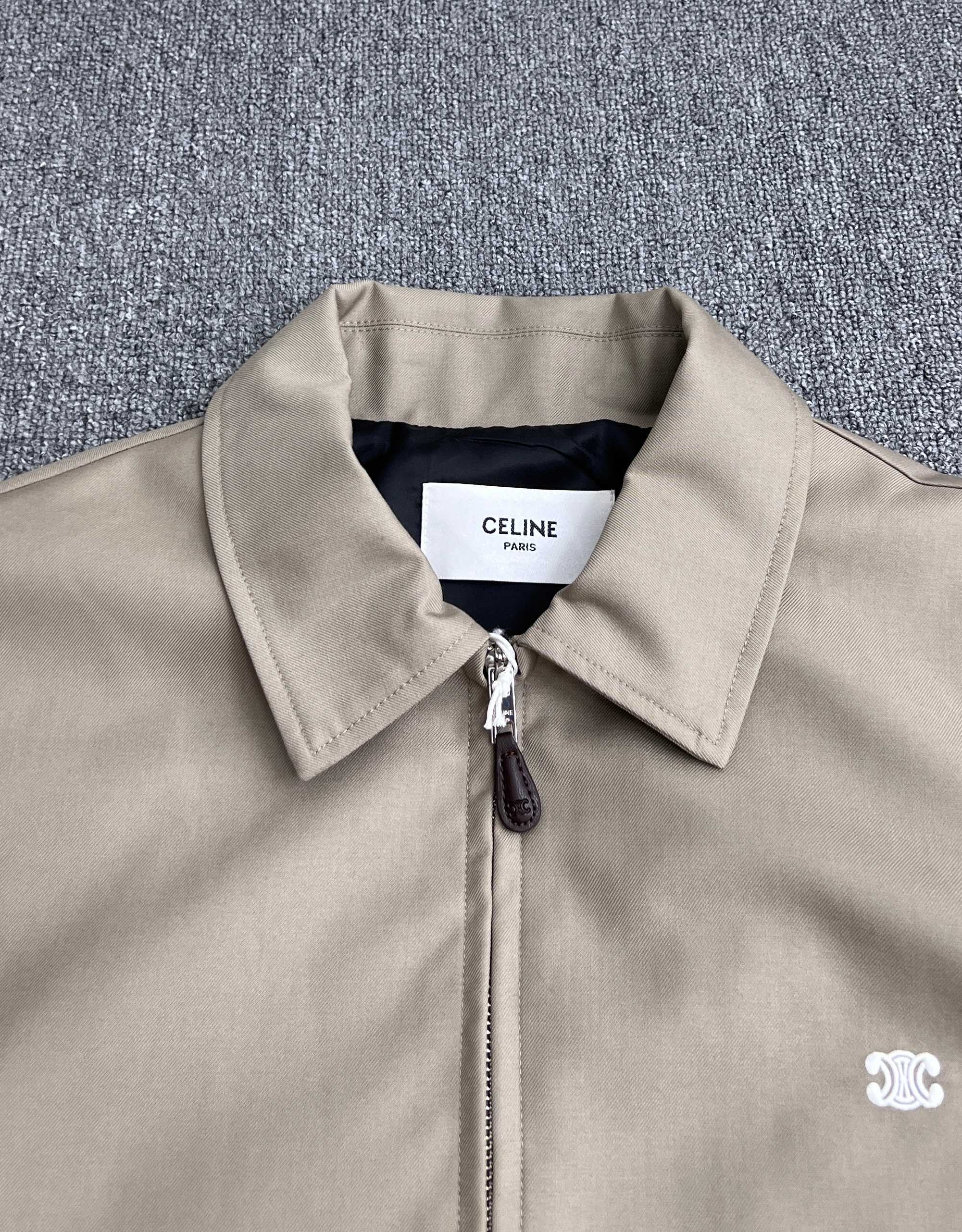 CELINE Blouson in Cotton and Wool Gabardine (RV0RV777S-07MR）