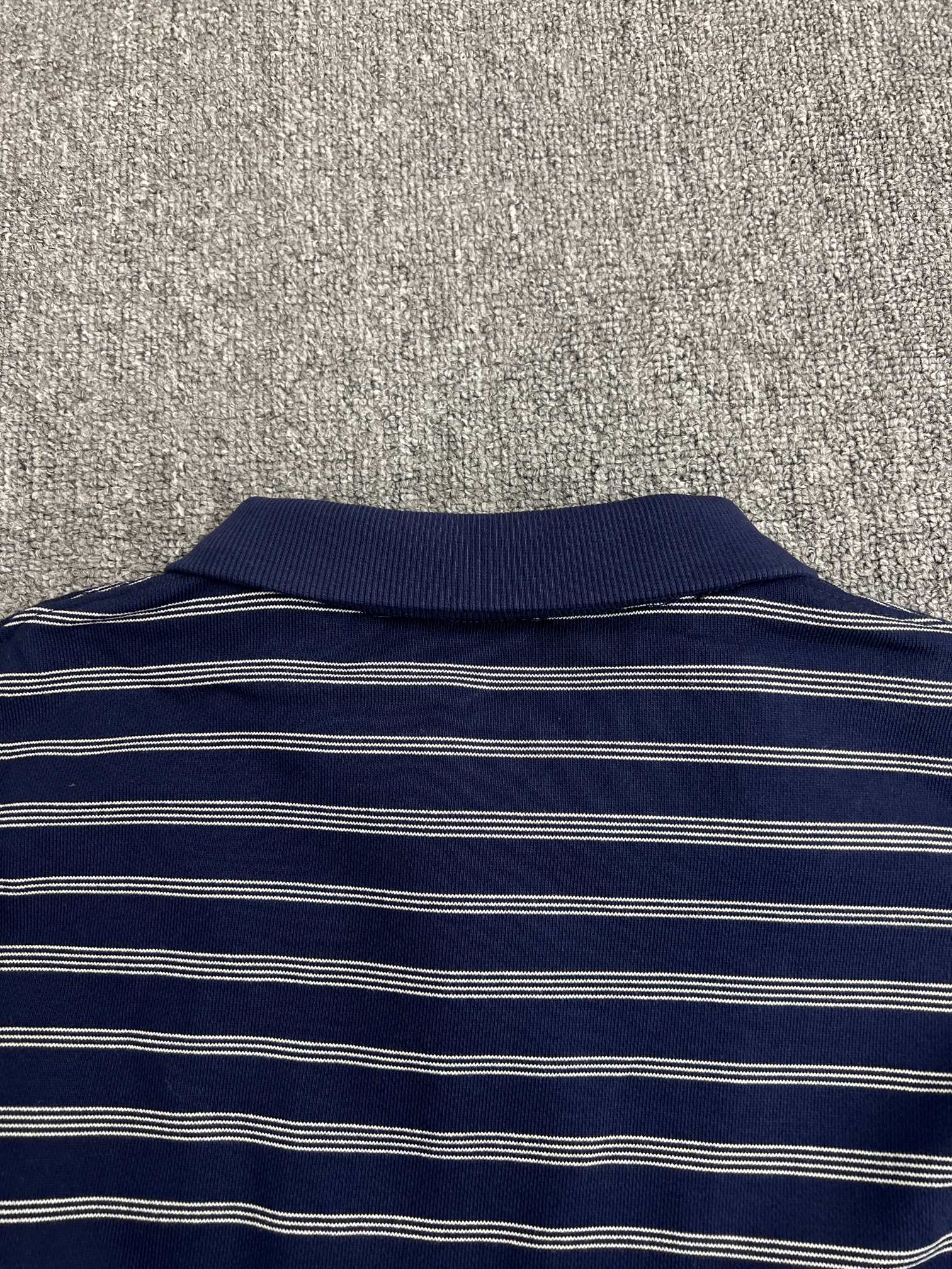 MIUMIU Blue/white Striped Zipper Polo Shirt（MJL773-174V-F022X-S-OOO）