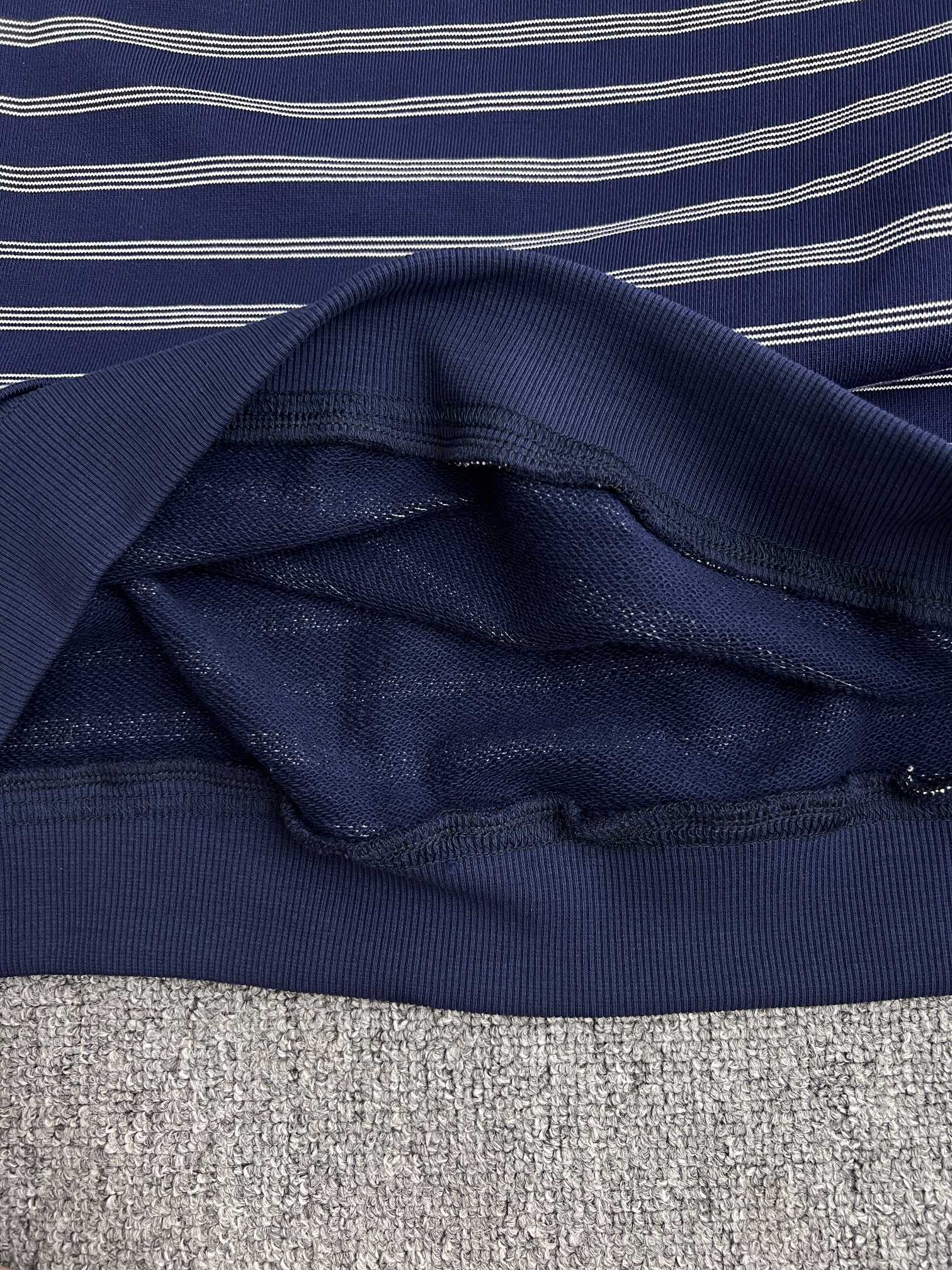 MIUMIU Blue/white Striped Zipper Polo Shirt（MJL773-174V-F022X-S-OOO）