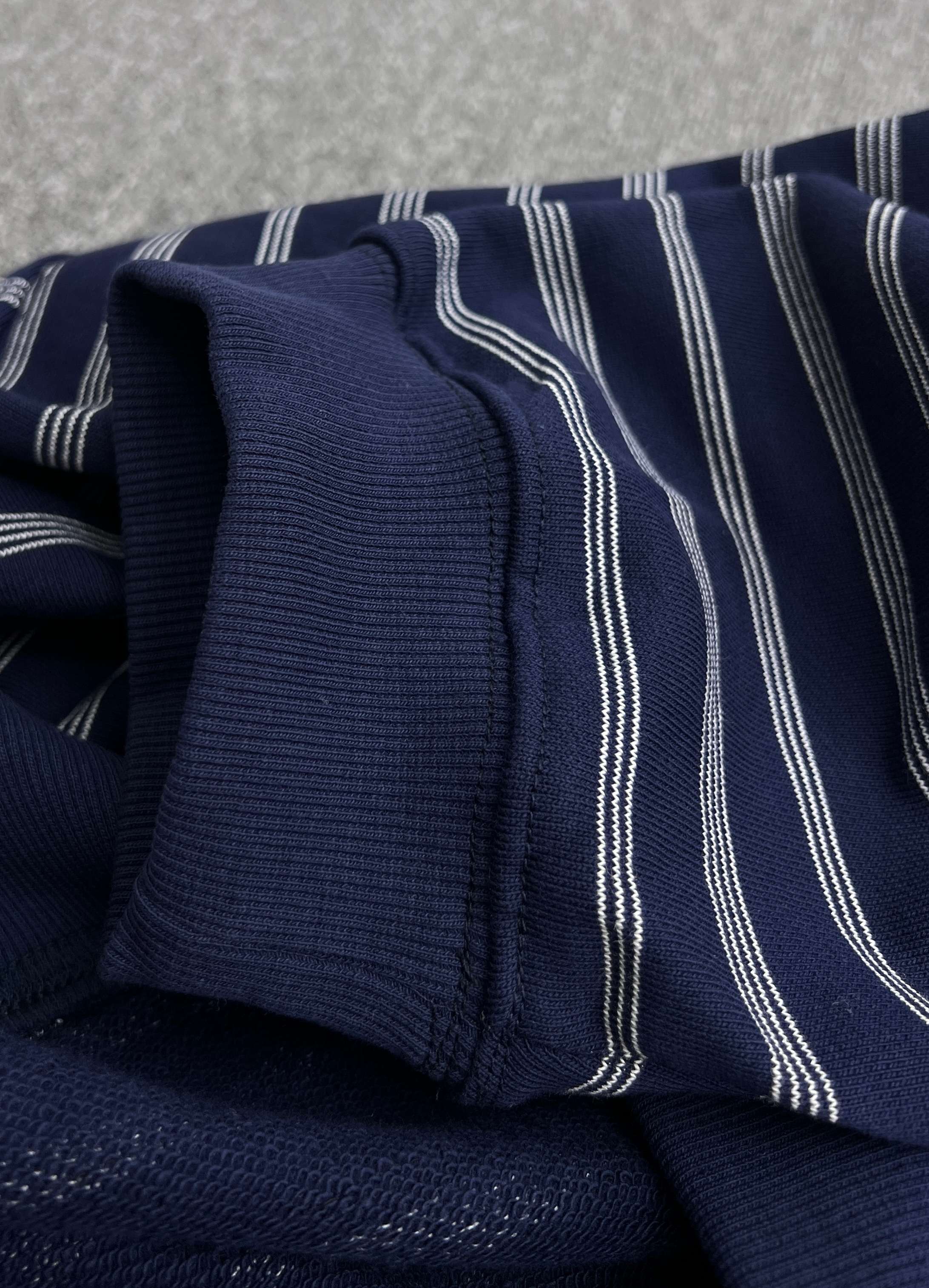 MIUMIU Blue/white Striped Zipper Polo Shirt（MJL773-174V-F022X-S-OOO）