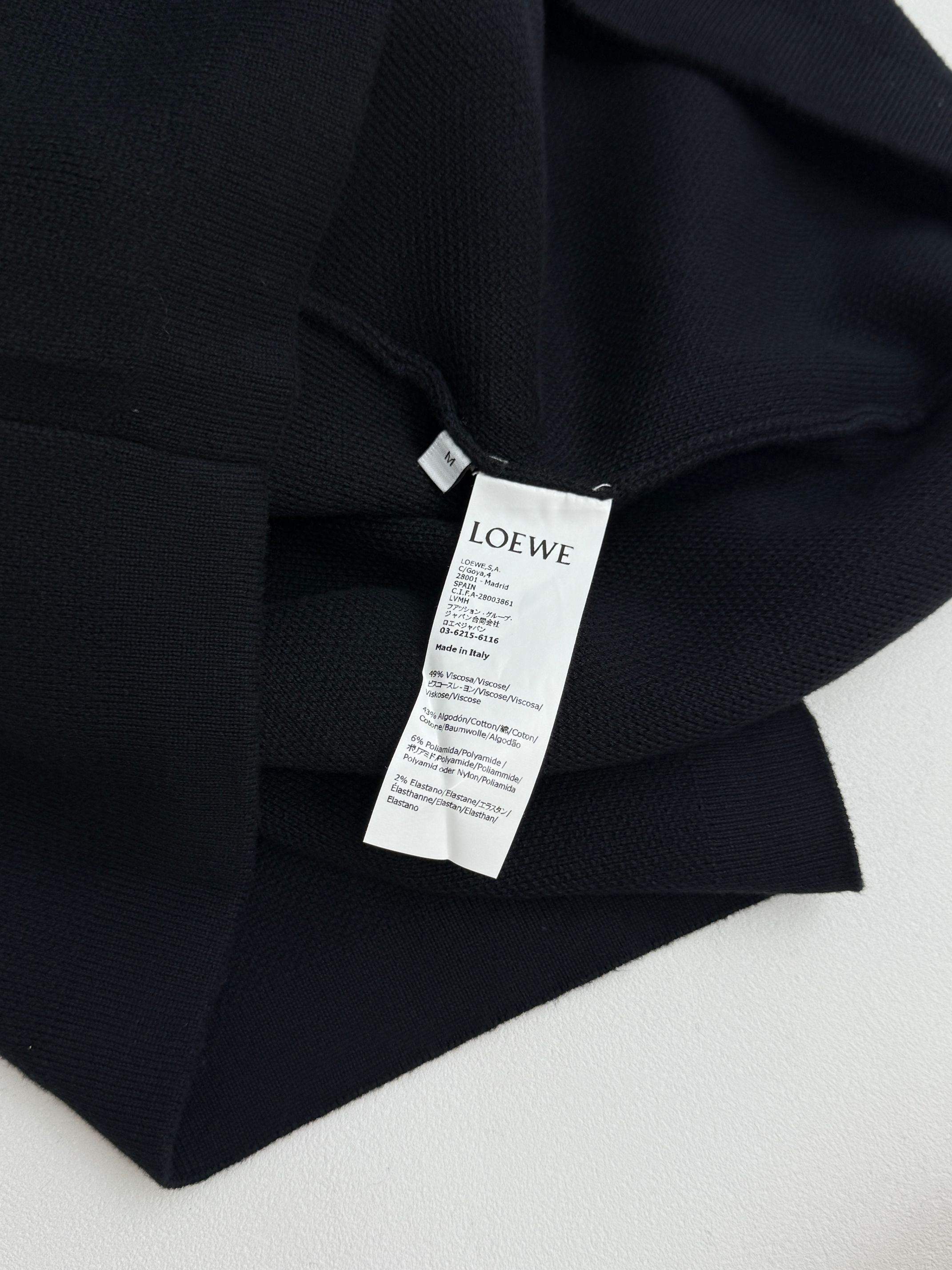 LOEWE Men's Black Anagram Pocket Knit Sweater (H526Y14KDM-1100）