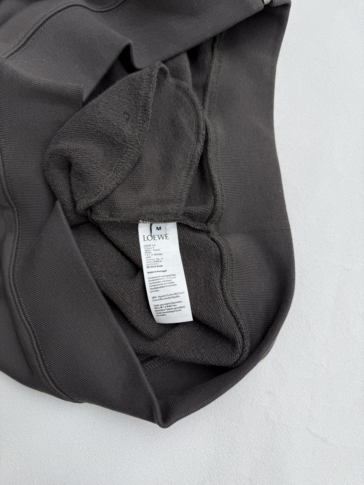 LOEWE Cotton Zip-Up Hooded Sweatshirt (H526Y25X87-1140）