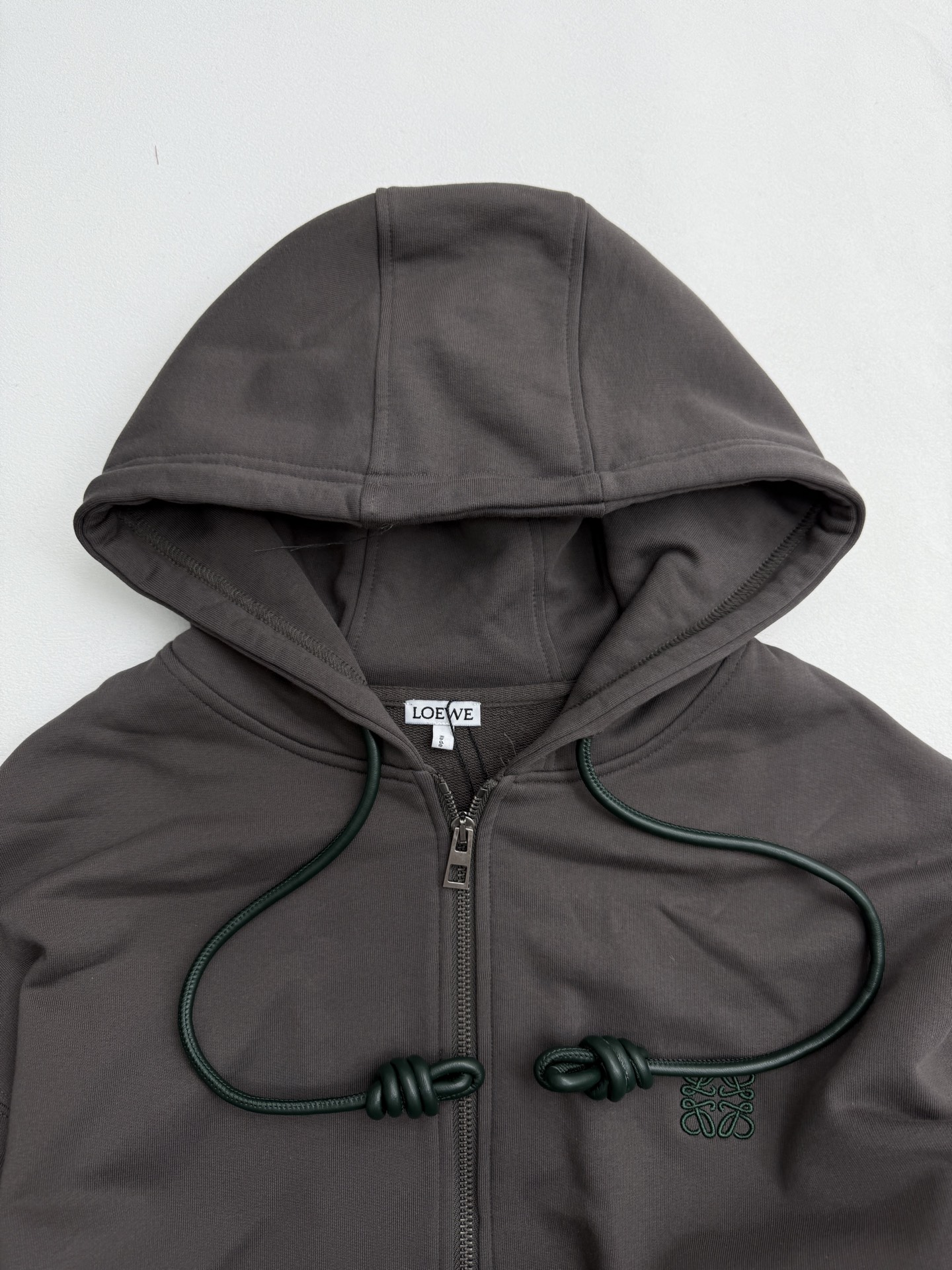 LOEWE Cotton Zip-Up Hooded Sweatshirt (H526Y25X87-1140）