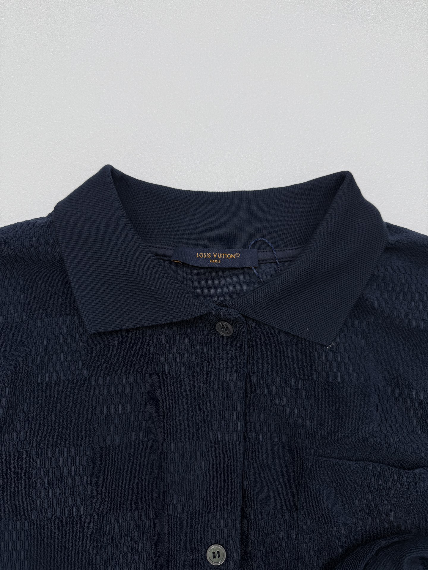 LOUIS VUITTON Damier French Terry Short-Sleeved Cotton-Blend Shirt（1AGK52）