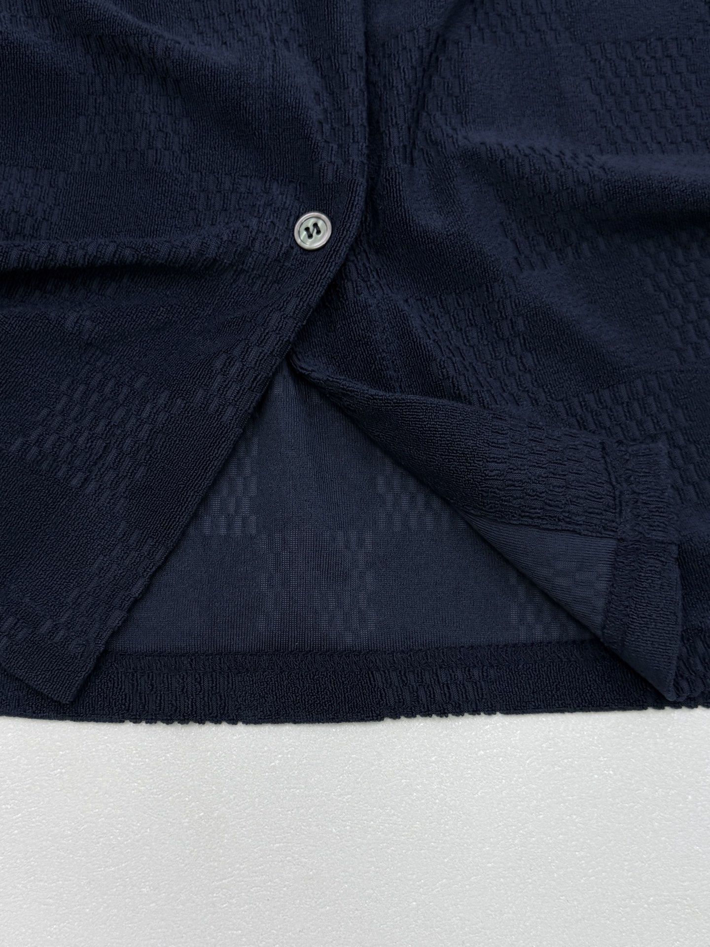 LOUIS VUITTON Damier French Terry Short-Sleeved Cotton-Blend Shirt（1AGK52）