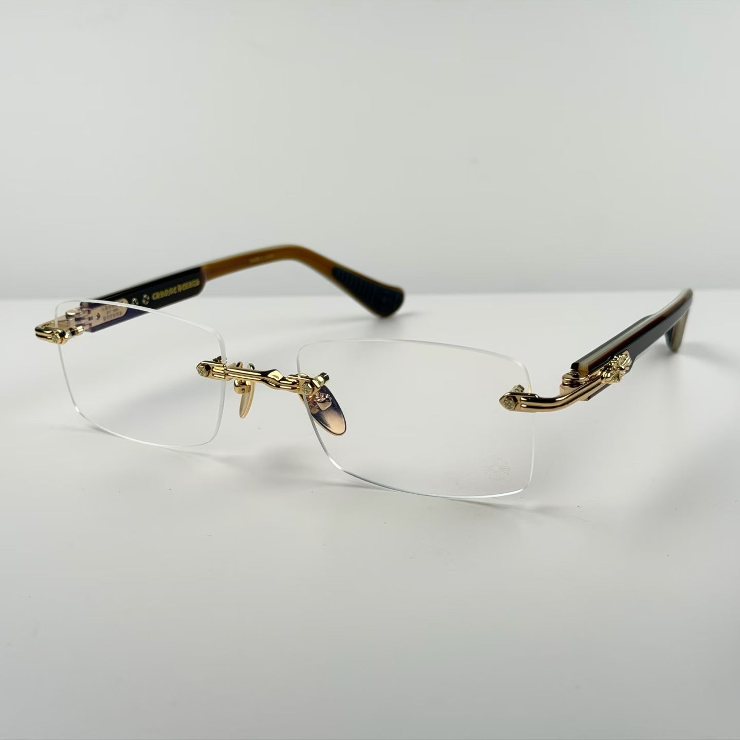 Chrome Hearts DEEP II Eyeglasses Floral Cross Glasses GP-BK-P (CHROME HEARTS 421)