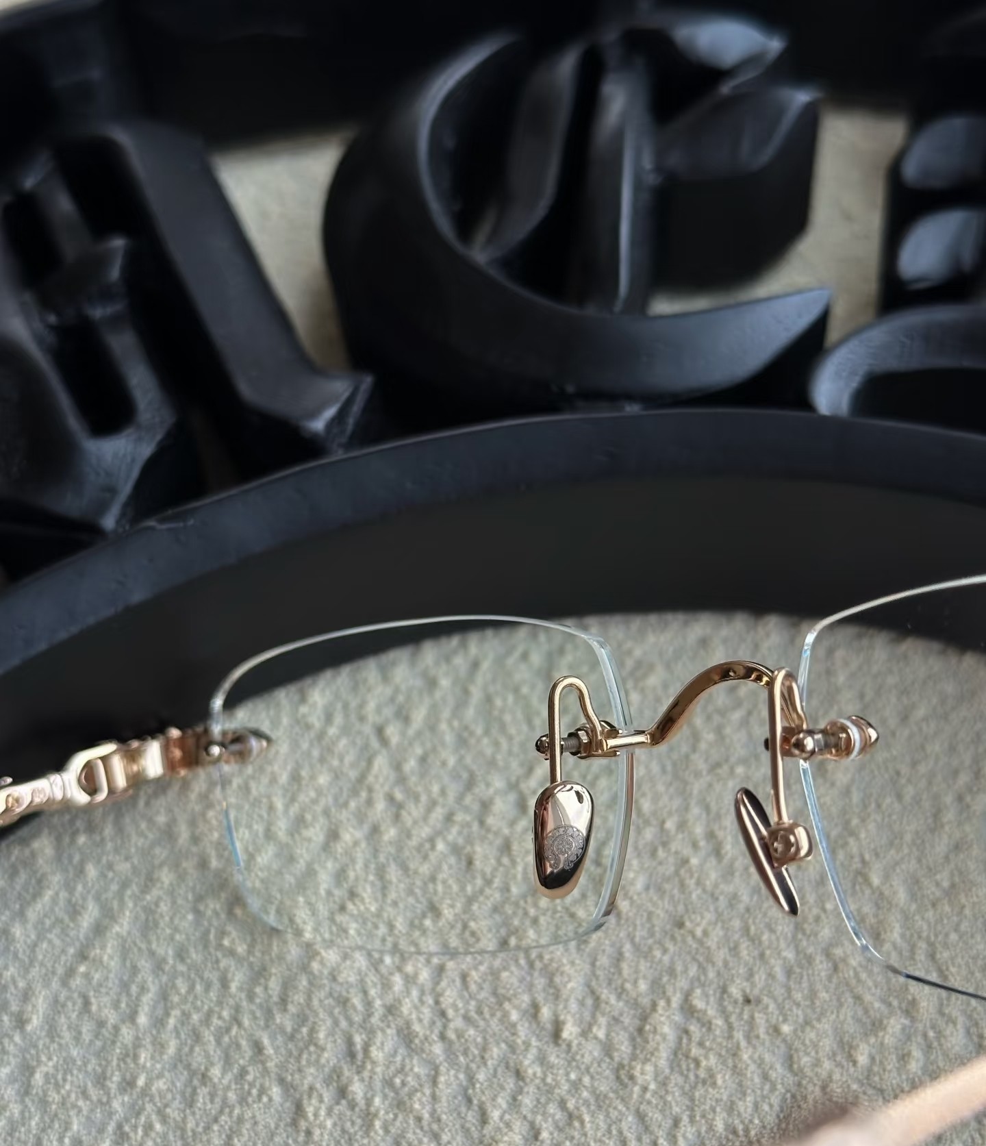 CHROME HEARTS Pills III Gold Plated Brown Bone Plastic (CHROME HEARTS 420)