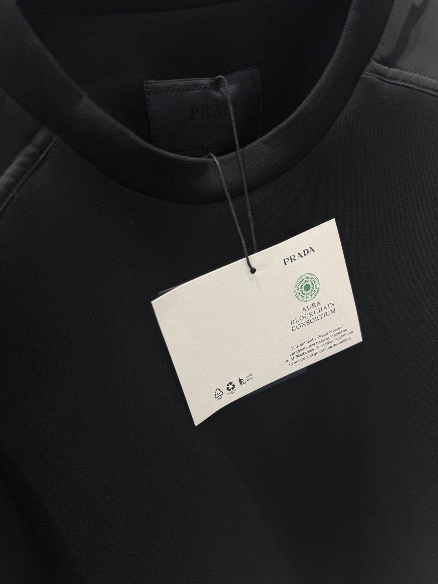 PRADA Cotton x Recycled Nylon Sweatshirt  (UJL096-11JE-F0806）