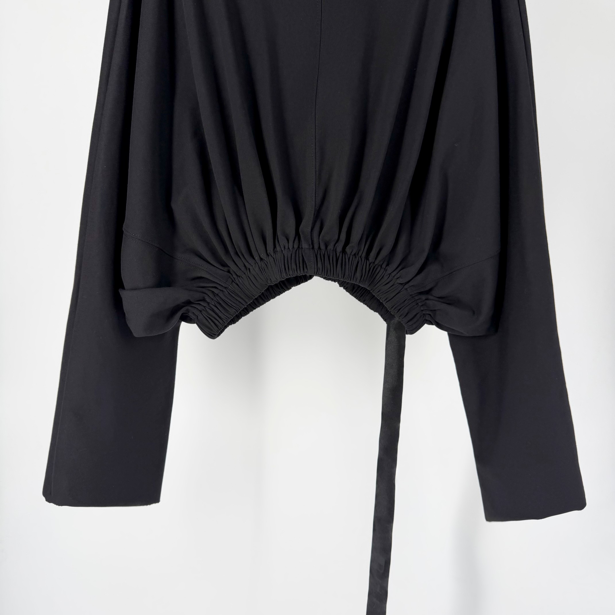 Rick Owens drkshdw Black drawstring hoodie（DS02E7236JDB09）