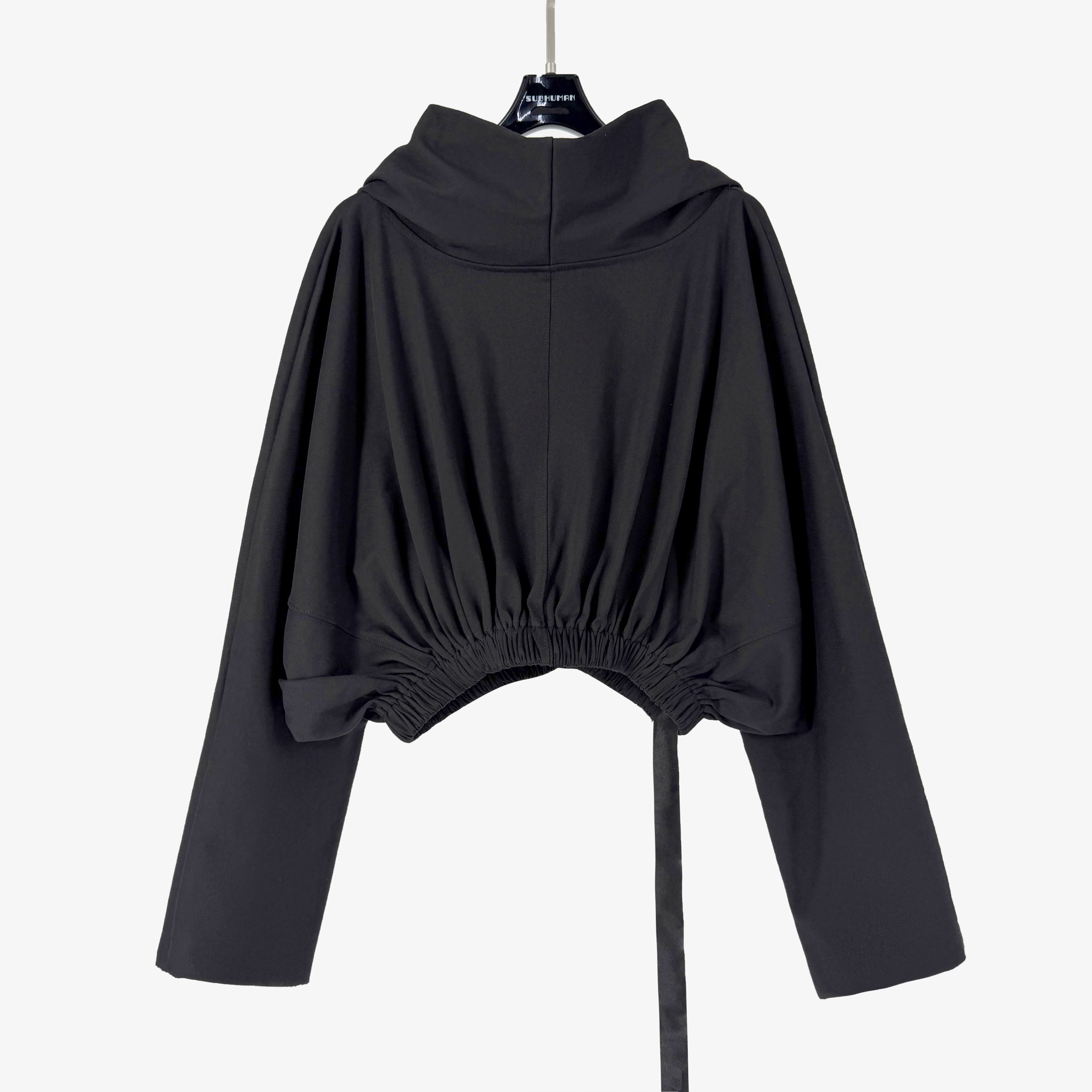 Rick Owens drkshdw Black drawstring hoodie（DS02E7236JDB09）