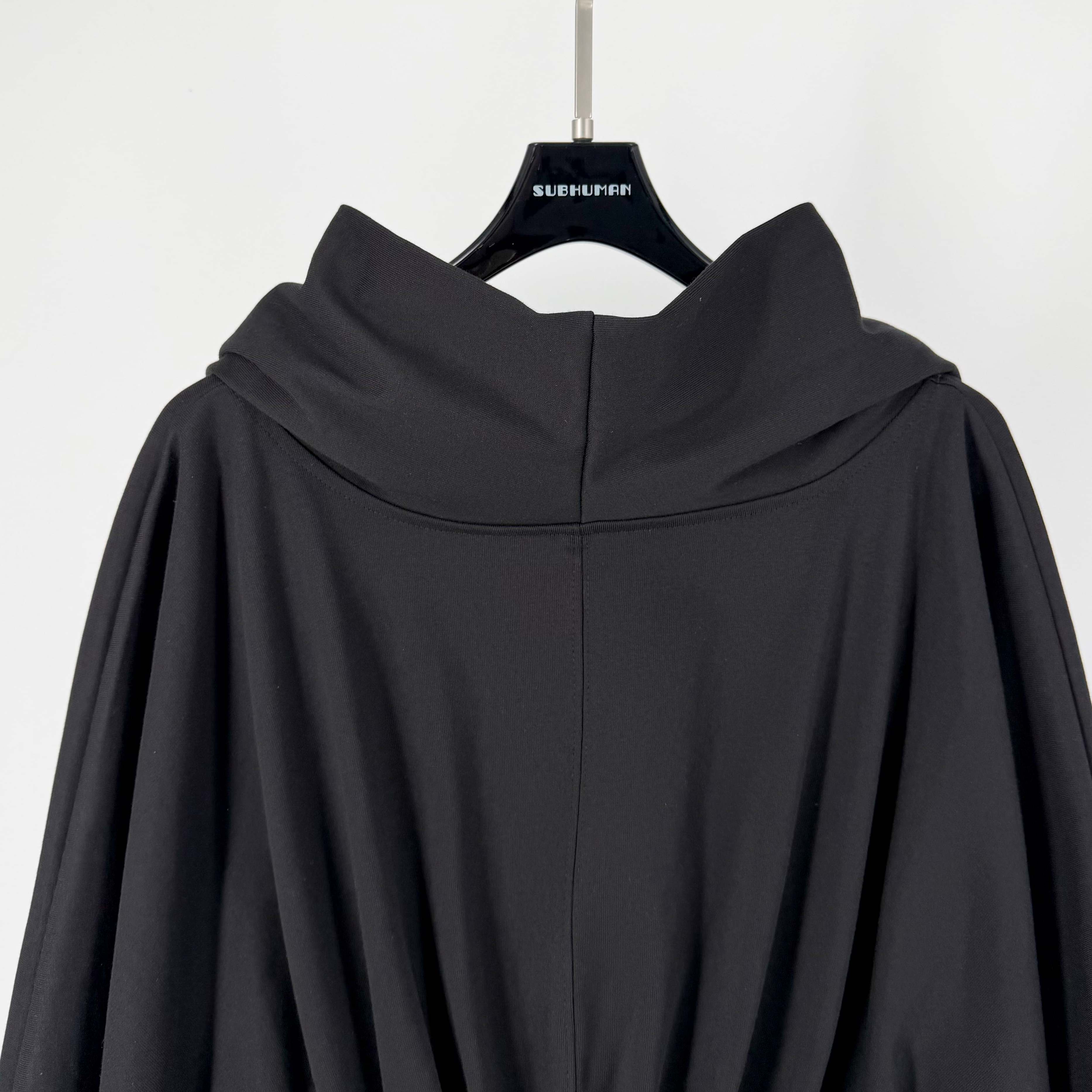 Rick Owens drkshdw Black drawstring hoodie（DS02E7236JDB09）