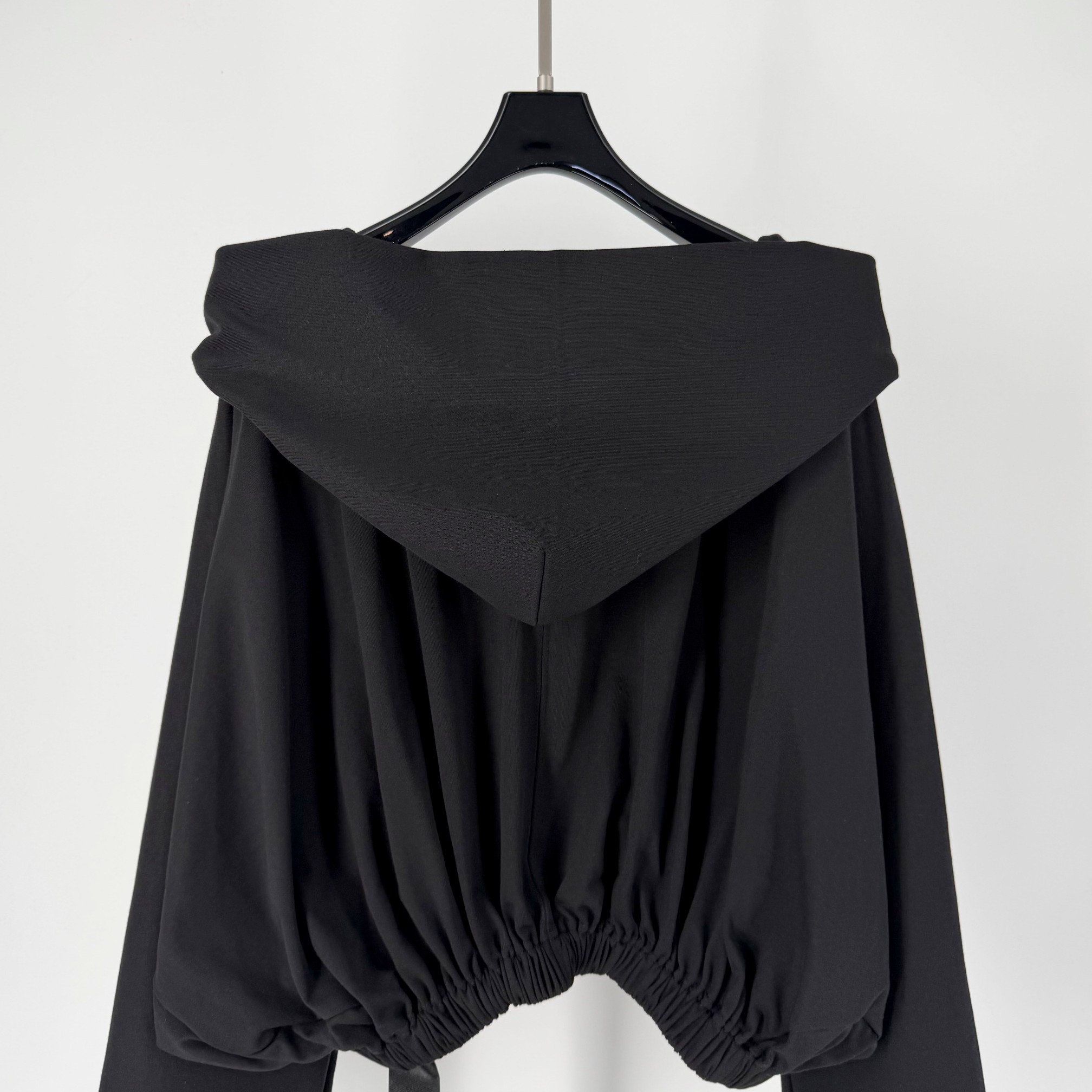 Rick Owens drkshdw Black drawstring hoodie（DS02E7236JDB09）