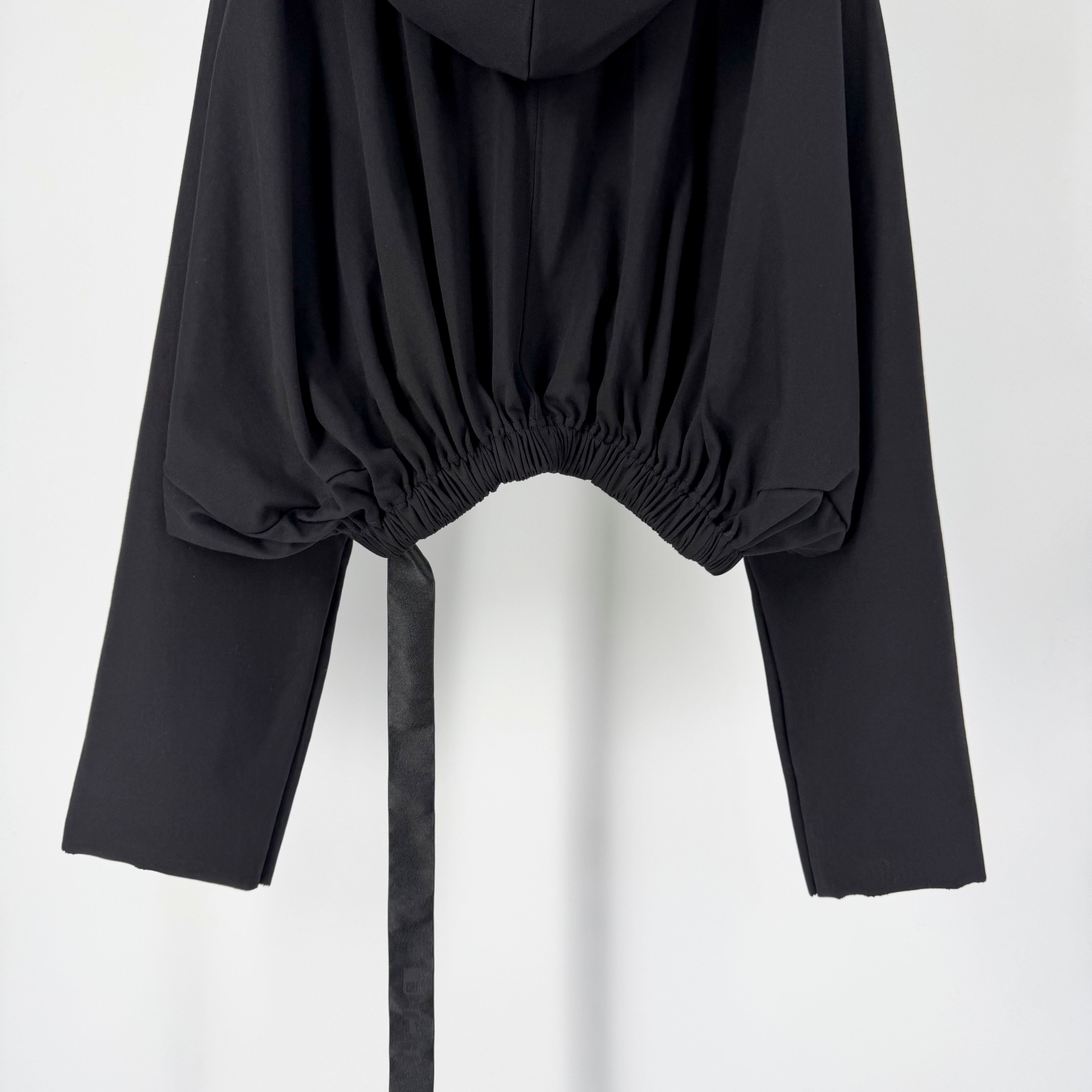 Rick Owens drkshdw Black drawstring hoodie（DS02E7236JDB09）