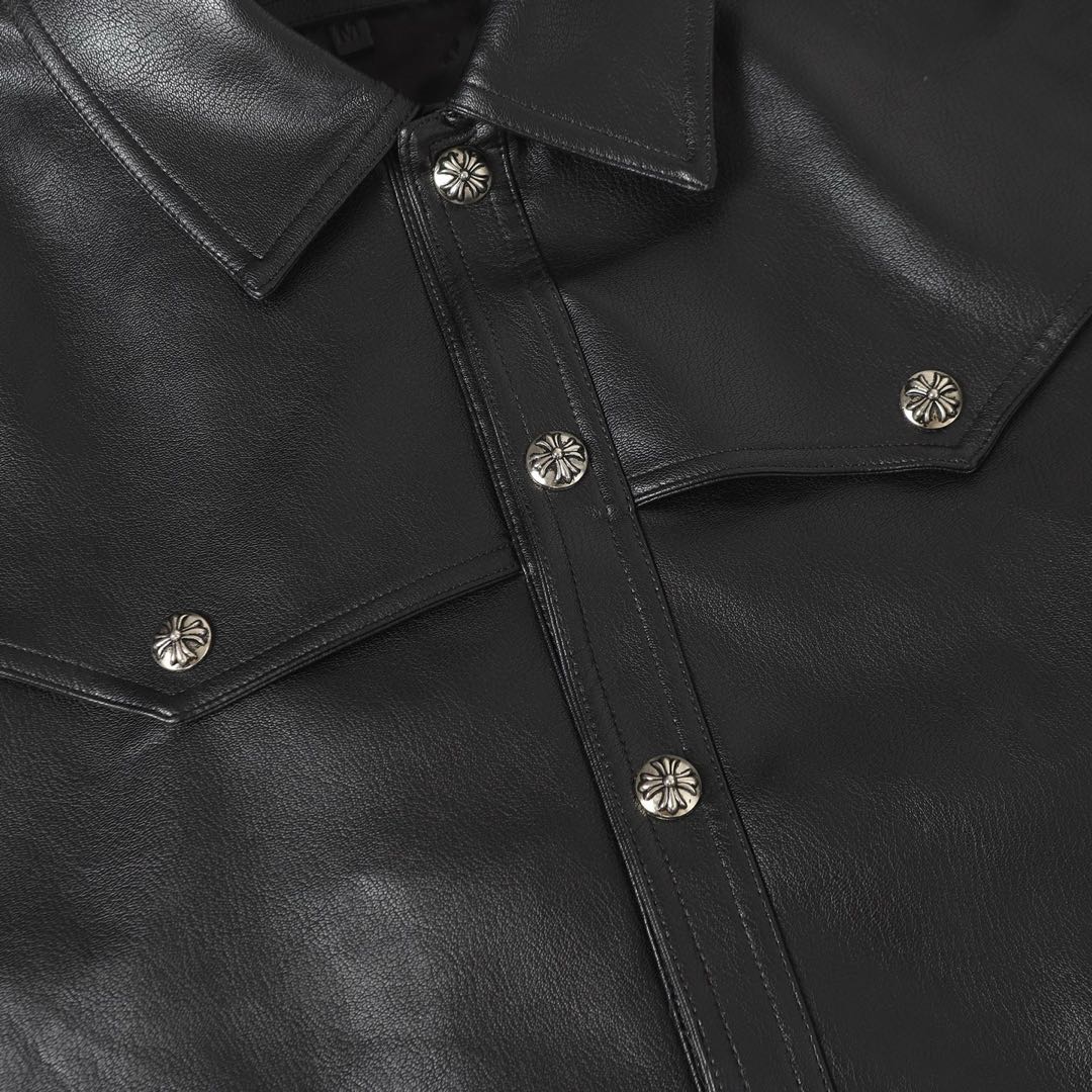 Chrome Hearts Flame vine embroidered leather jacket (CH-0000136）