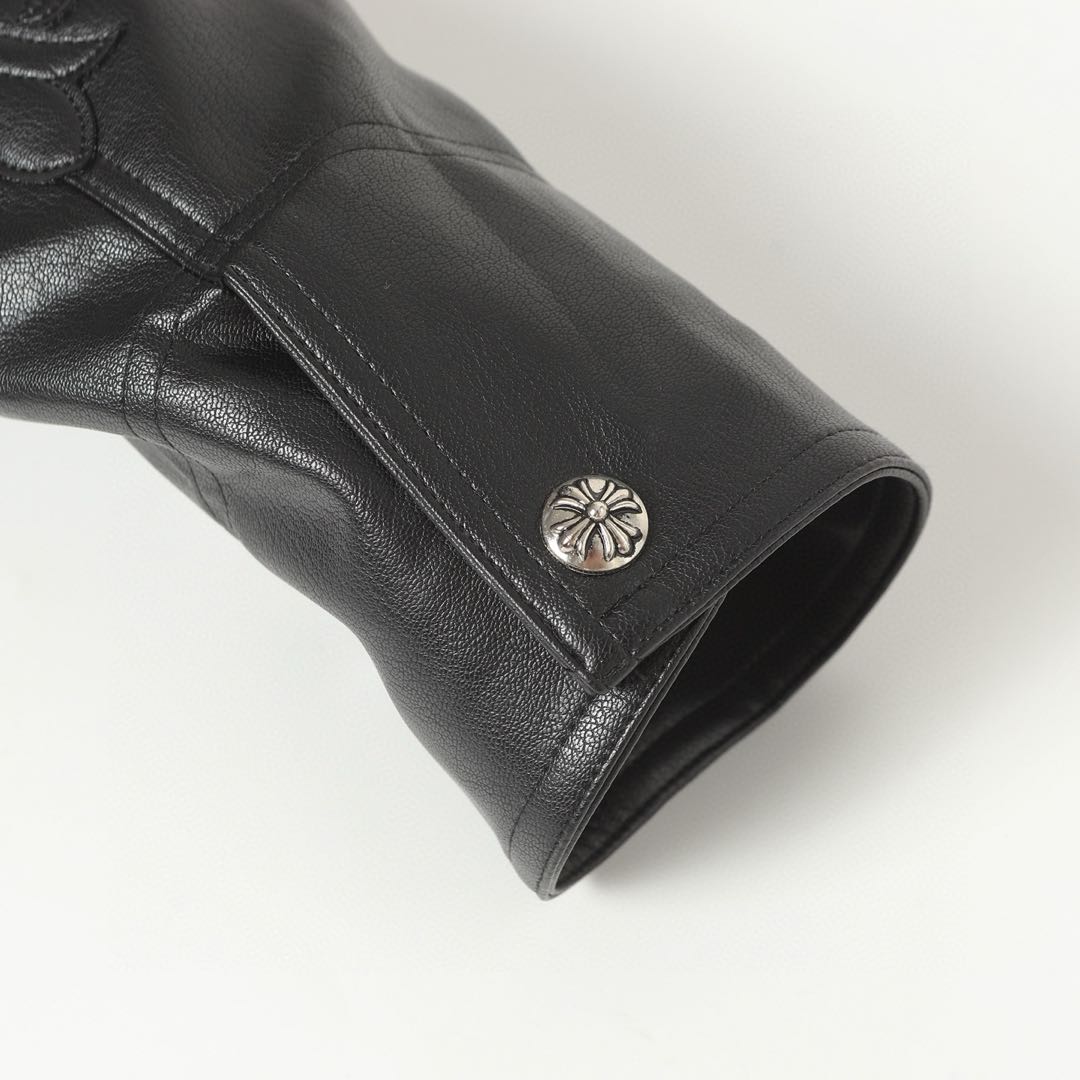 Chrome Hearts Flame vine embroidered leather jacket (CH-0000136）