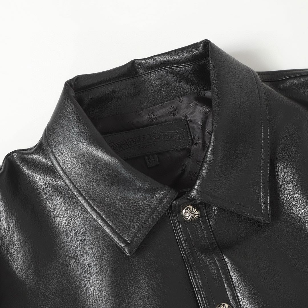 Chrome Hearts Flame vine embroidered leather jacket (CH-0000136）