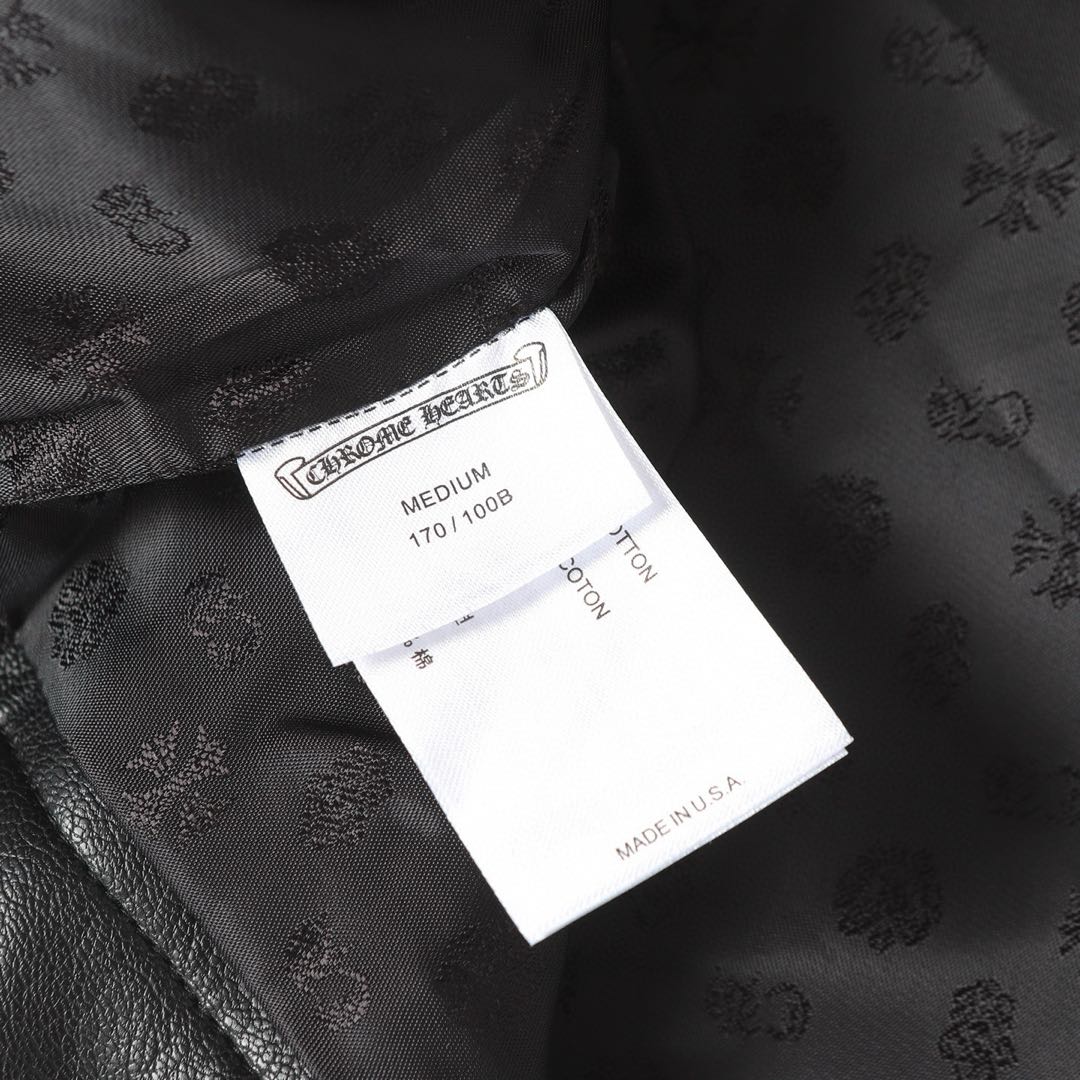 Chrome Hearts Flame vine embroidered leather jacket (CH-0000136）