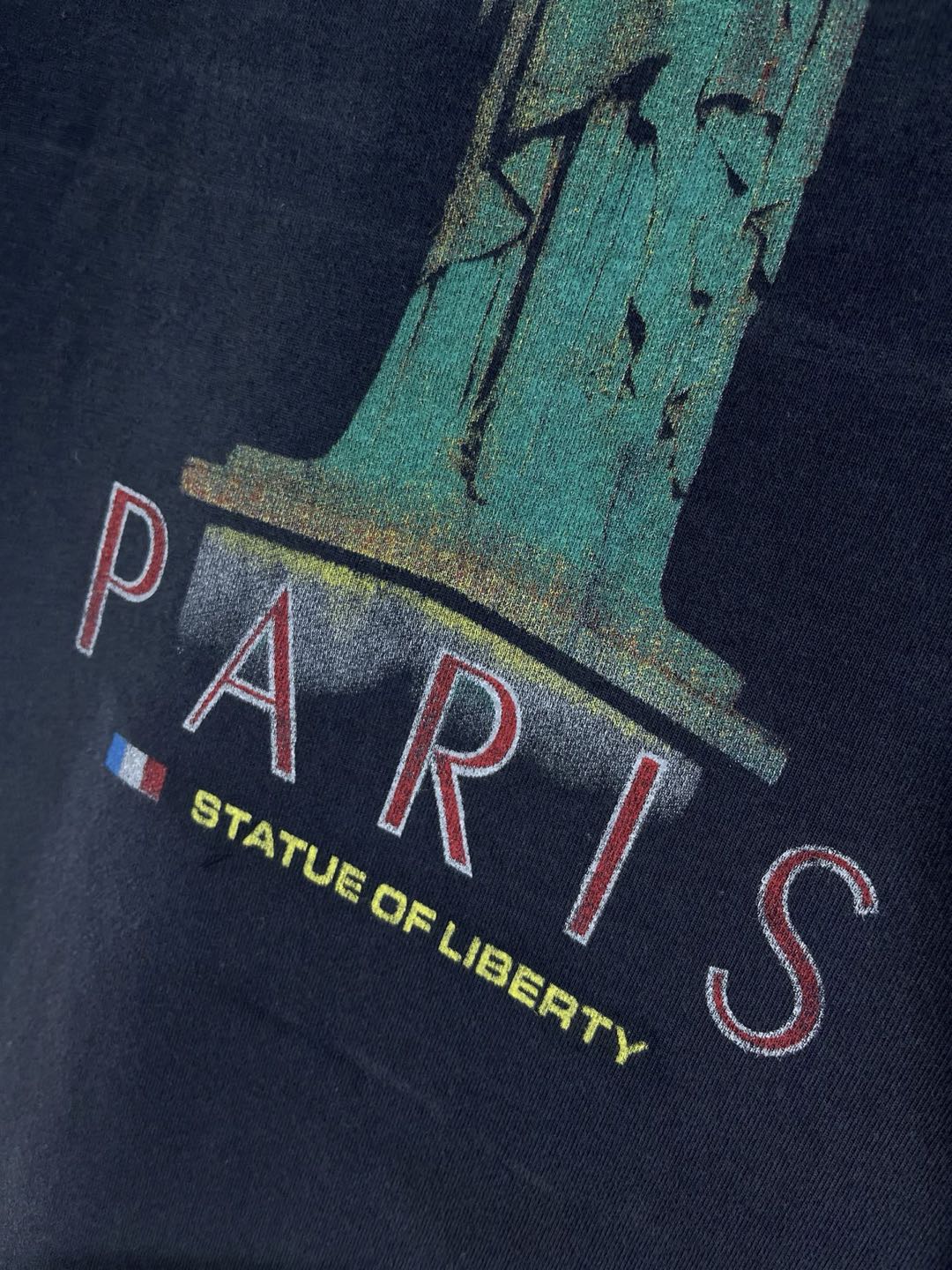 BALENCIAGA Paris Liberty T-Shirt Medium Fit in Vintage Jersey "Black"(764235TQVR91083）
