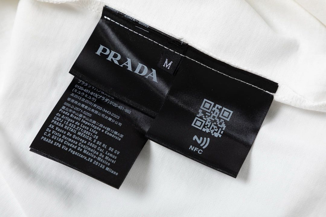 PRADA Cotton T-shirt white（UJN896-14K7-F0009-S-OOO）