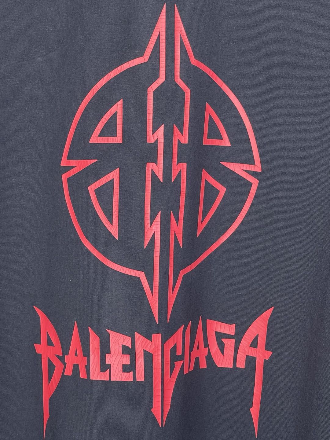 Balenciaga Metal BB Stencil T-shirt 'Black Red' (764235TPVI21568）