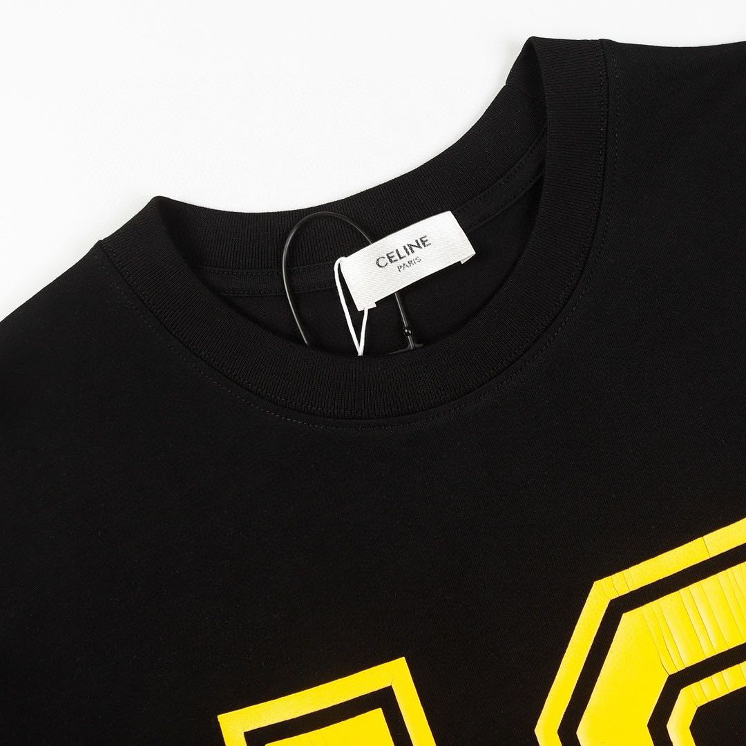 Celine 24SS Men's 16 LOOSE Logo Print Loose T-shirt (2X18J671Q-38YE）