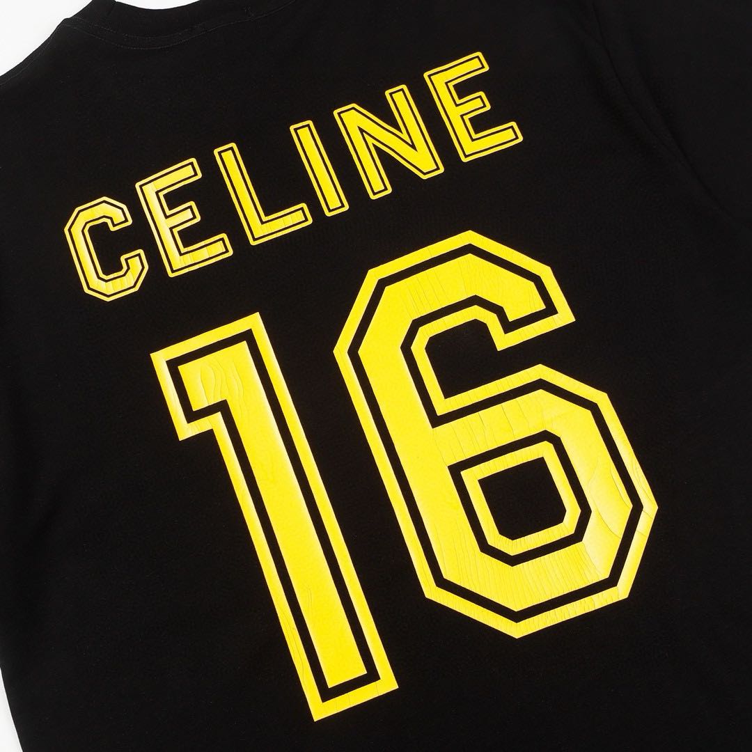 Celine 24SS Men's 16 LOOSE Logo Print Loose T-shirt (2X18J671Q-38YE）