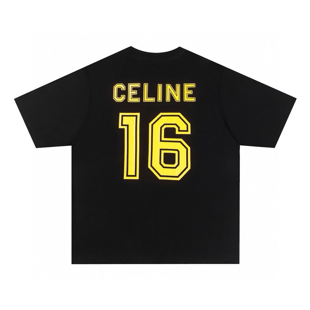 Celine 24SS Men's 16 LOOSE Logo Print Loose T-shirt (2X18J671Q-38YE）