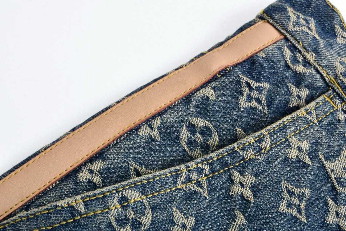 Louis Vuitton Monogram Denim Tailored Pants （1AGIV1）