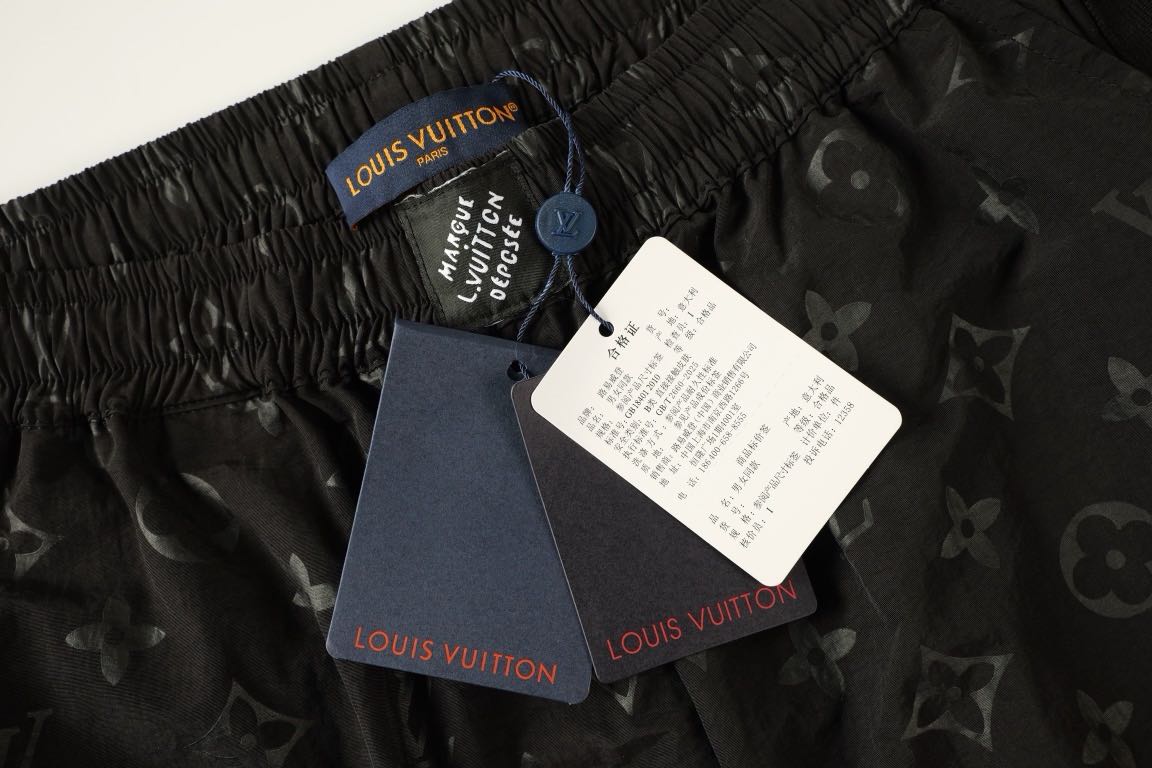 Louis Vuitton Monogram Moire Jacquard Silk Shorts Black（1AGTN1）