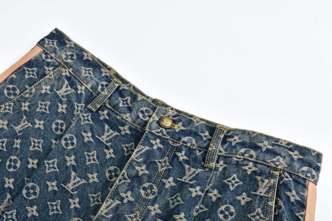 Louis Vuitton Monogram Denim Tailored Pants （1AGIV1）