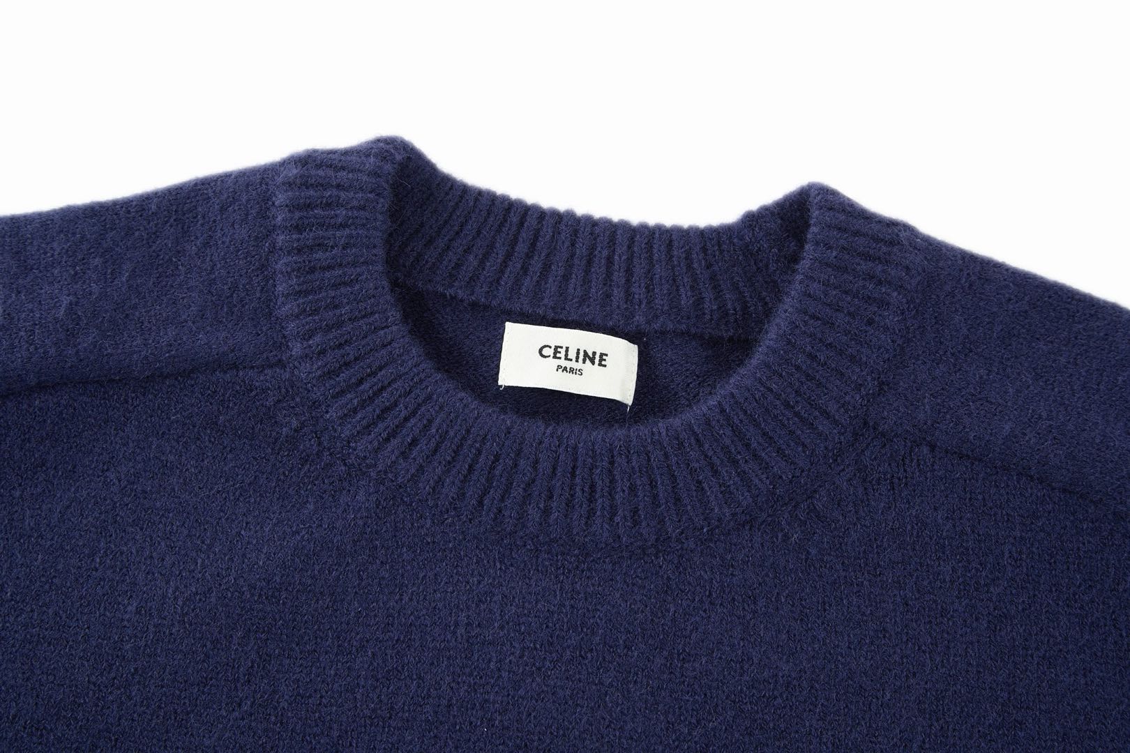 CELINE Men's Loose-Fit Triomphe Crew-Neck Knit Sweater (2AC85048T.03SD）