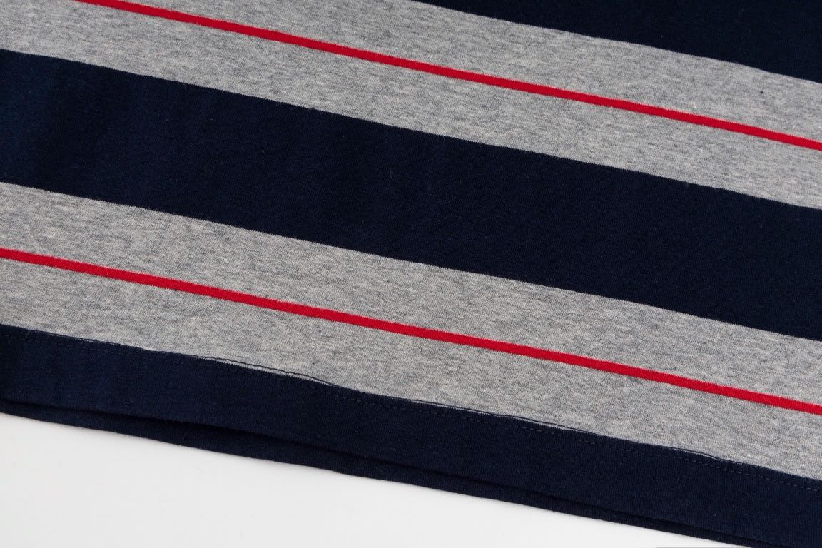 MIU MIU Long-sleeved cotton jersey T-shirt Bottle Gray/Navy（MJL014-14RT-F0S5G-S-OOO）
