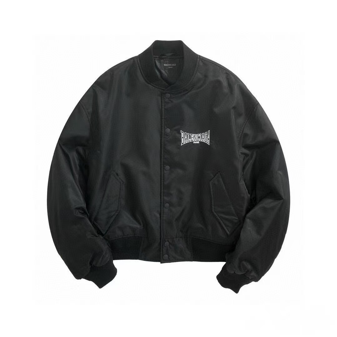 Balenciaga Boxing Varsity Jacket in black bomber nylon Balenciaga Boxing Varsity Jacket in black bomber nylon