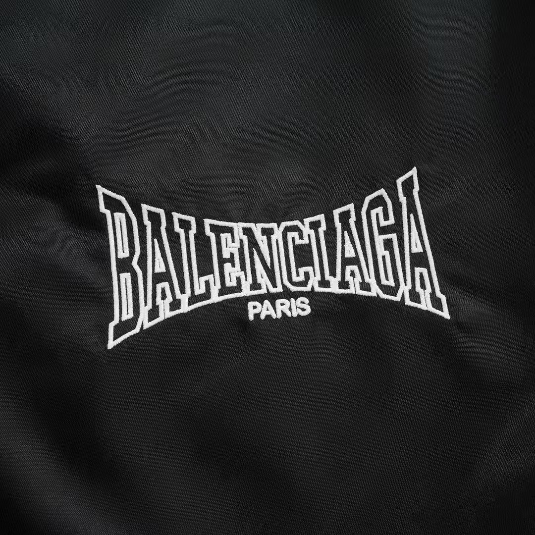 Balenciaga Boxing Varsity Jacket in black bomber nylon Balenciaga Boxing Varsity Jacket in black bomber nylon