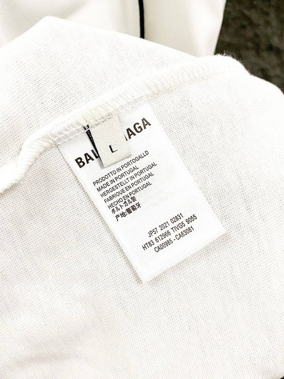 BALENCIAGA Men's Paris Soccer Long Sleeve T-Shirt Oversized "Black/White"(778972TPVT71070）