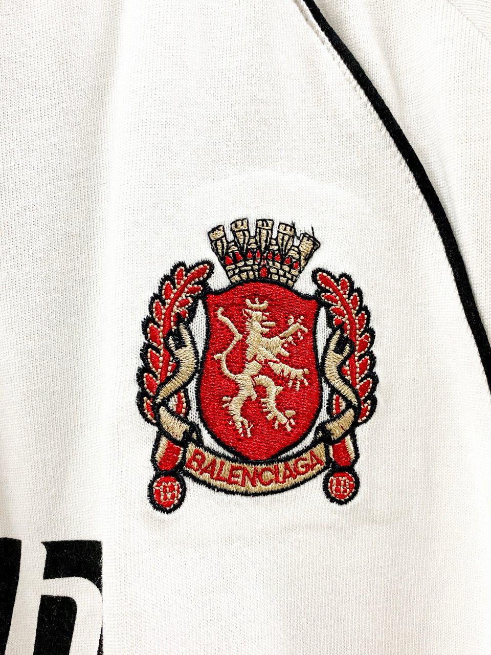 BALENCIAGA Men's Paris Soccer Long Sleeve T-Shirt Oversized "Black/White"(778972TPVT71070）