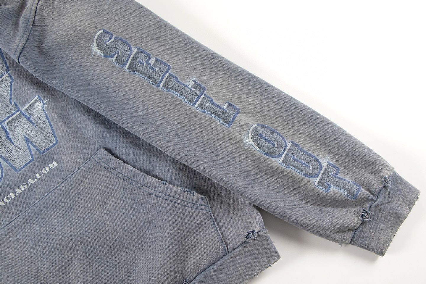  Balenciaga Snbn Hoodie 'Blue' (739024TQVE74108）