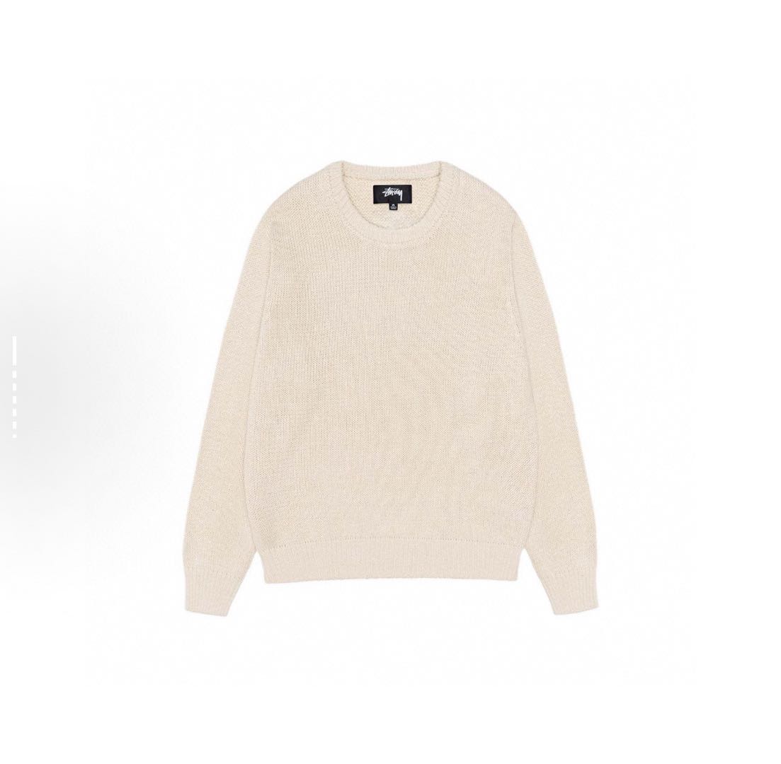 Stussy Surfman Icon Cotton Linen Crew Ivory（117233-stussy-1）