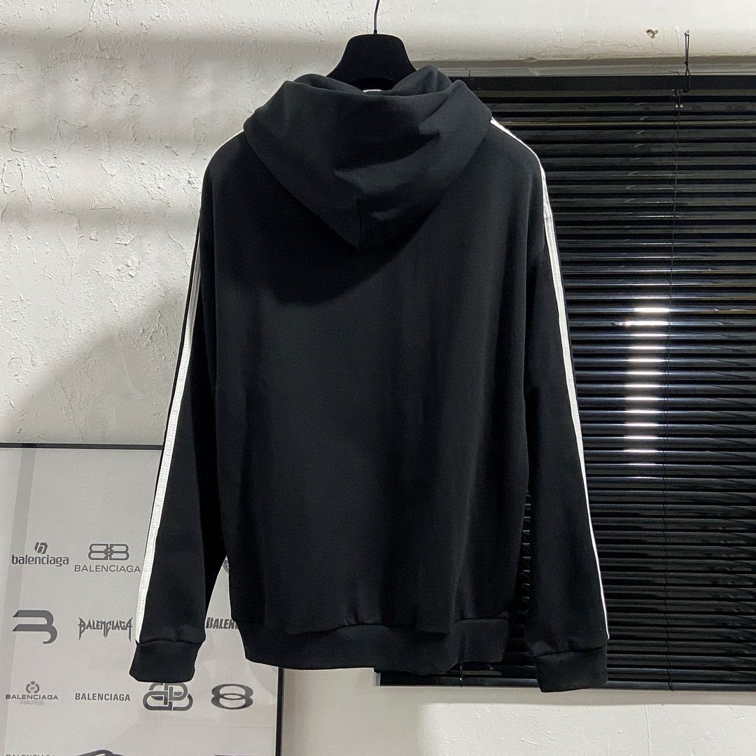 adidas BALENCIAGA Zip-Up Hoodie Small Fit "Black" (723754TNVN28482）