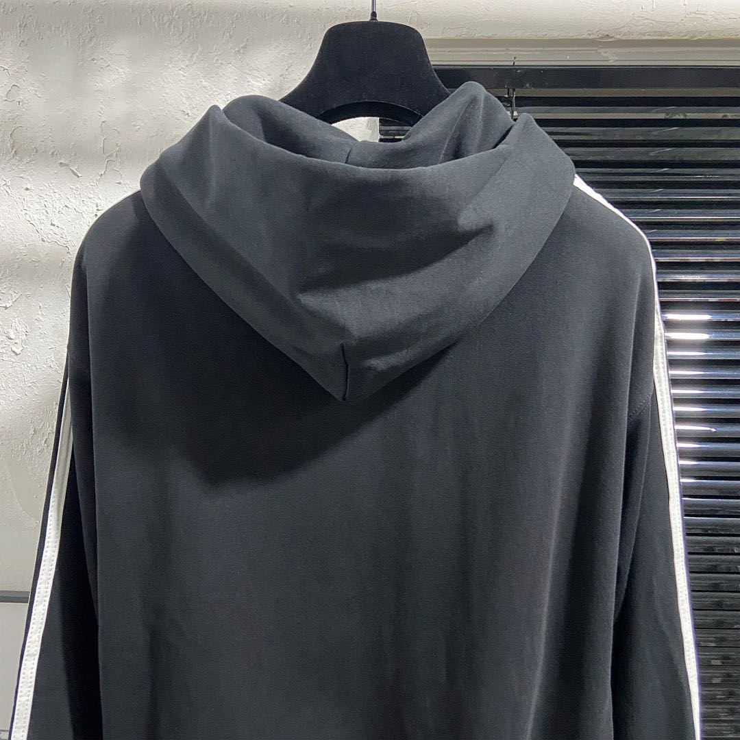 adidas BALENCIAGA Zip-Up Hoodie Small Fit "Black" (723754TNVN28482）